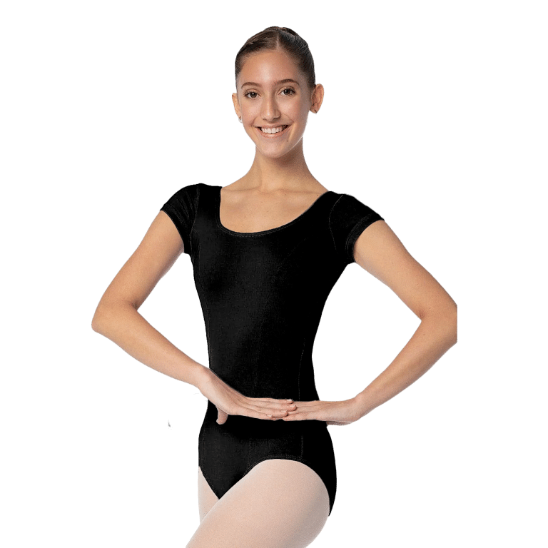 So Danca Beatrice Sl12 Black Schwarzer Cap Sleeves Ballettanzug 01