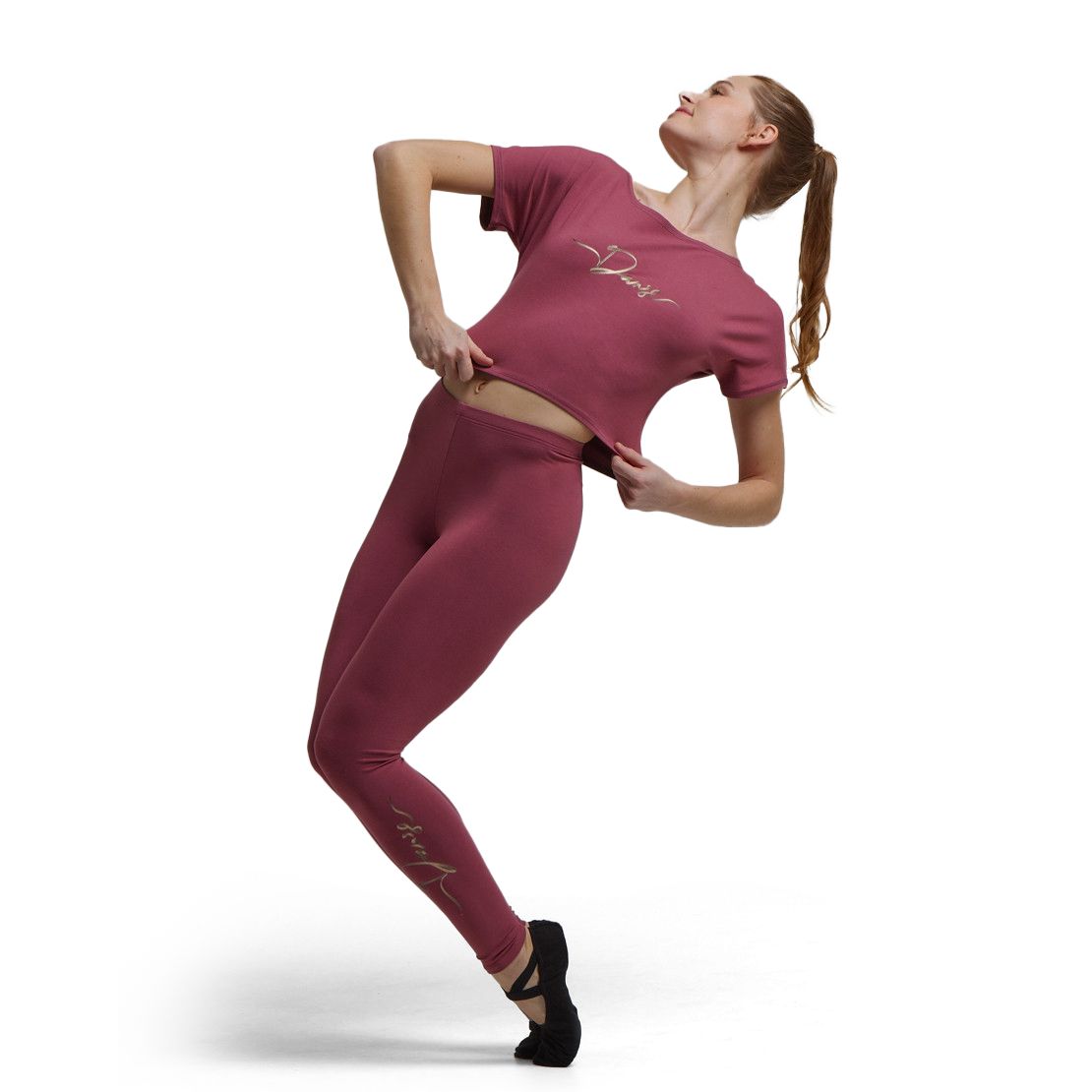 Tempsdanse Agile Kiss Tanz Crop Shirt Weinrot 01