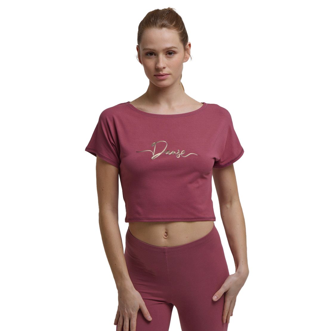 Tempsdanse Agile Kiss Tanz Crop Shirt Weinrot 03