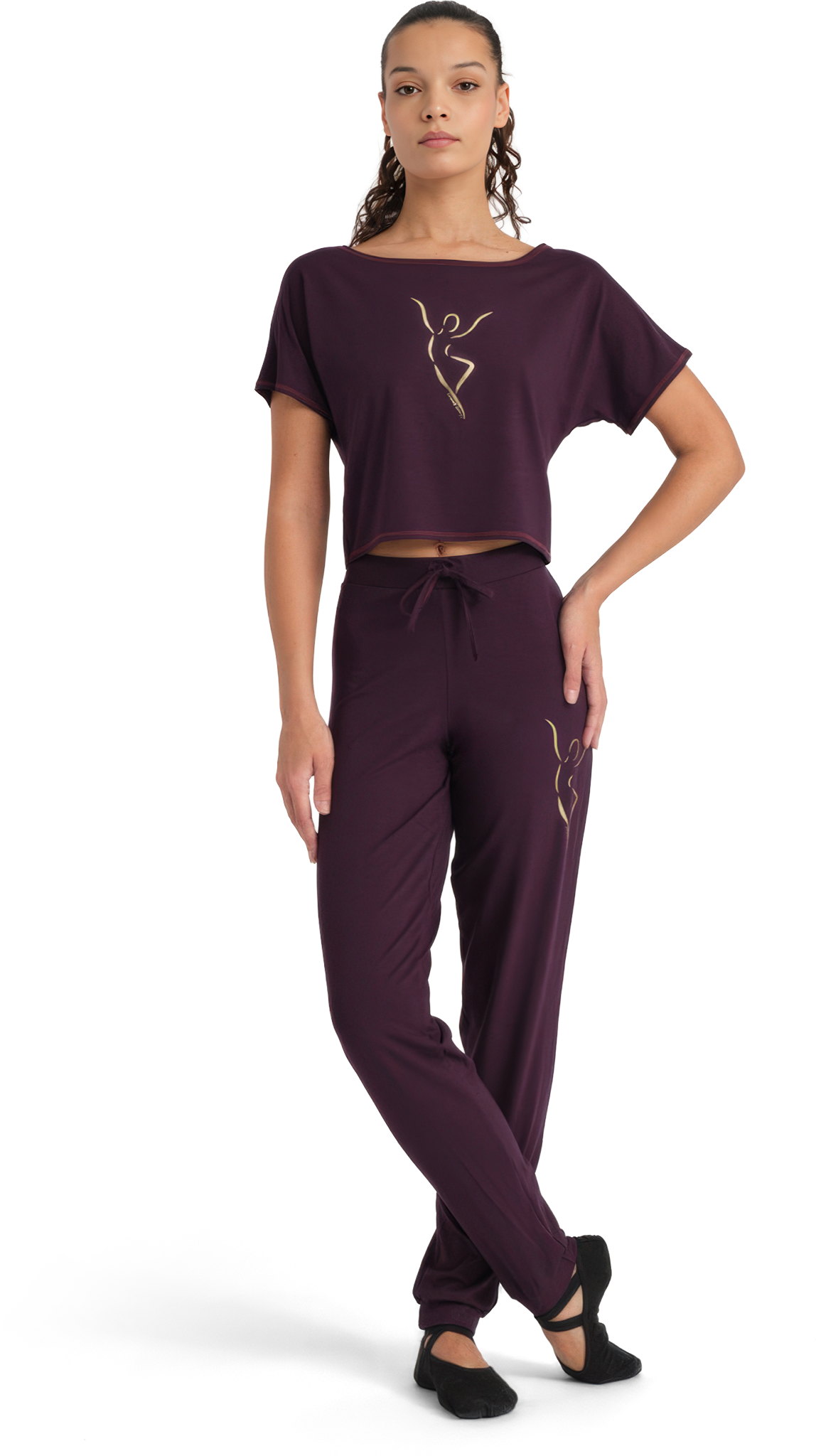 Tempsdanse Agile Silhouette Fig Tanz Crop Top Aus Viskose Lila 111915 01