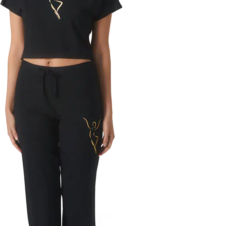 Tempsdanse Agile Silhouette Noir Schwarzes Crop Top Mit Tanzmotiv 03