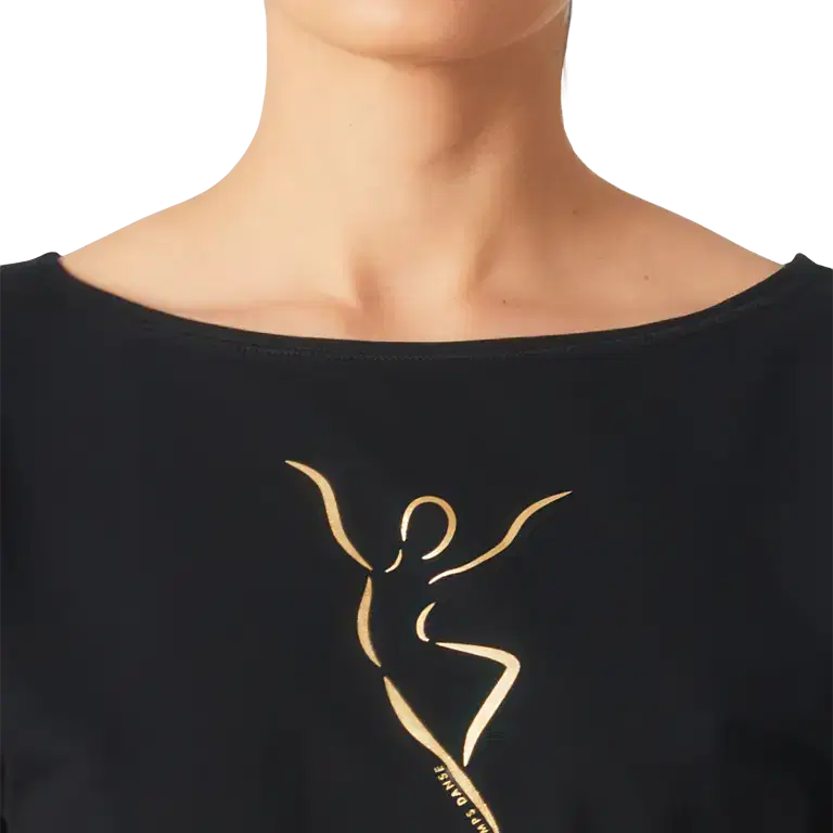 Tempsdanse Agile Silhouette Noir Schwarzes Crop Top Mit Tanzmotiv 05