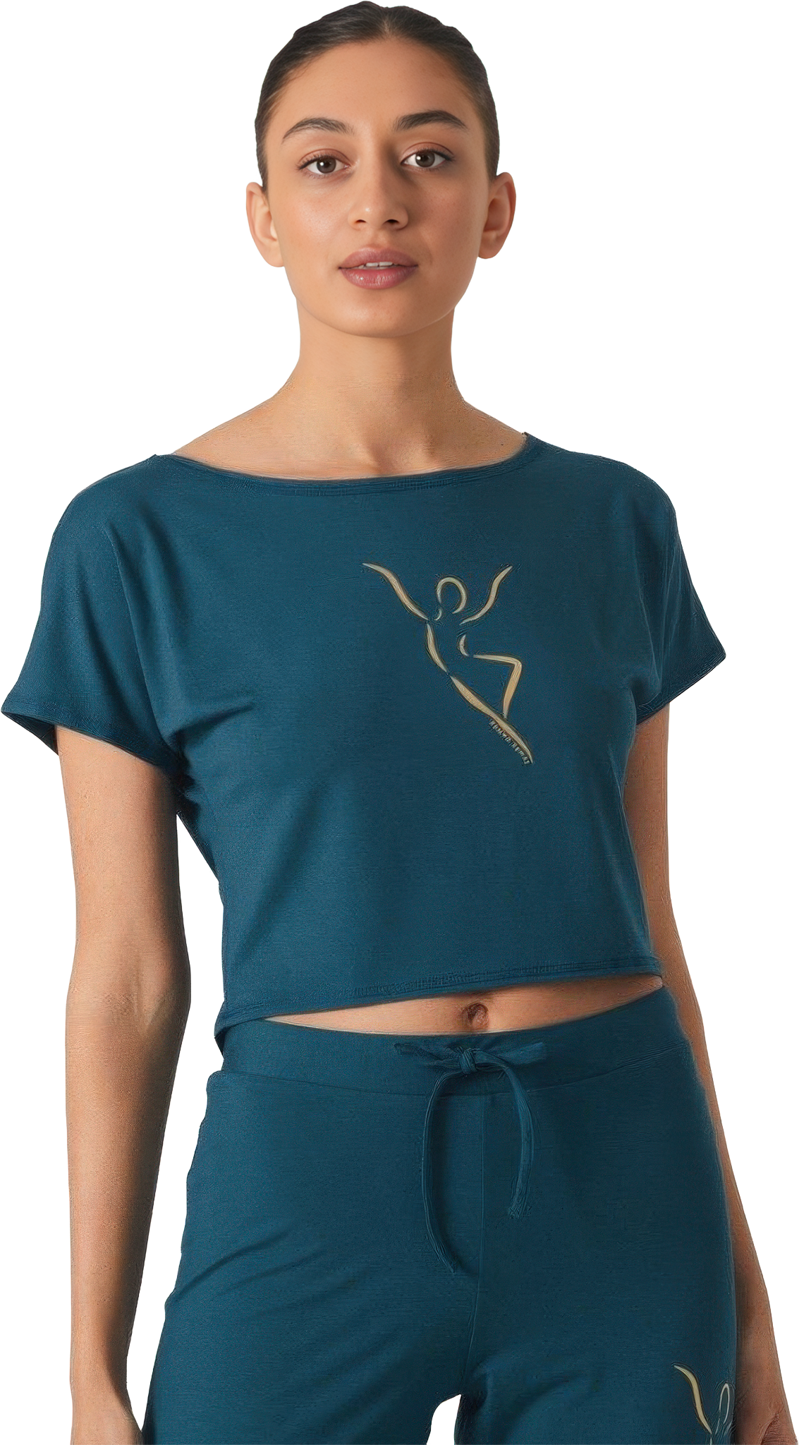 Tempsdanse Agile Silhouette Pavone Kurzes Viskose Tanztop Teal 111920 01