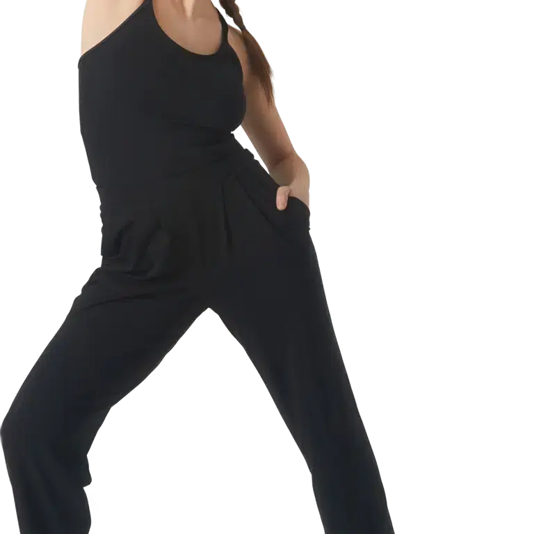 Tempsdanse Allan Noir Damen Tanzhose Mit Bundfalten Schwarz 03