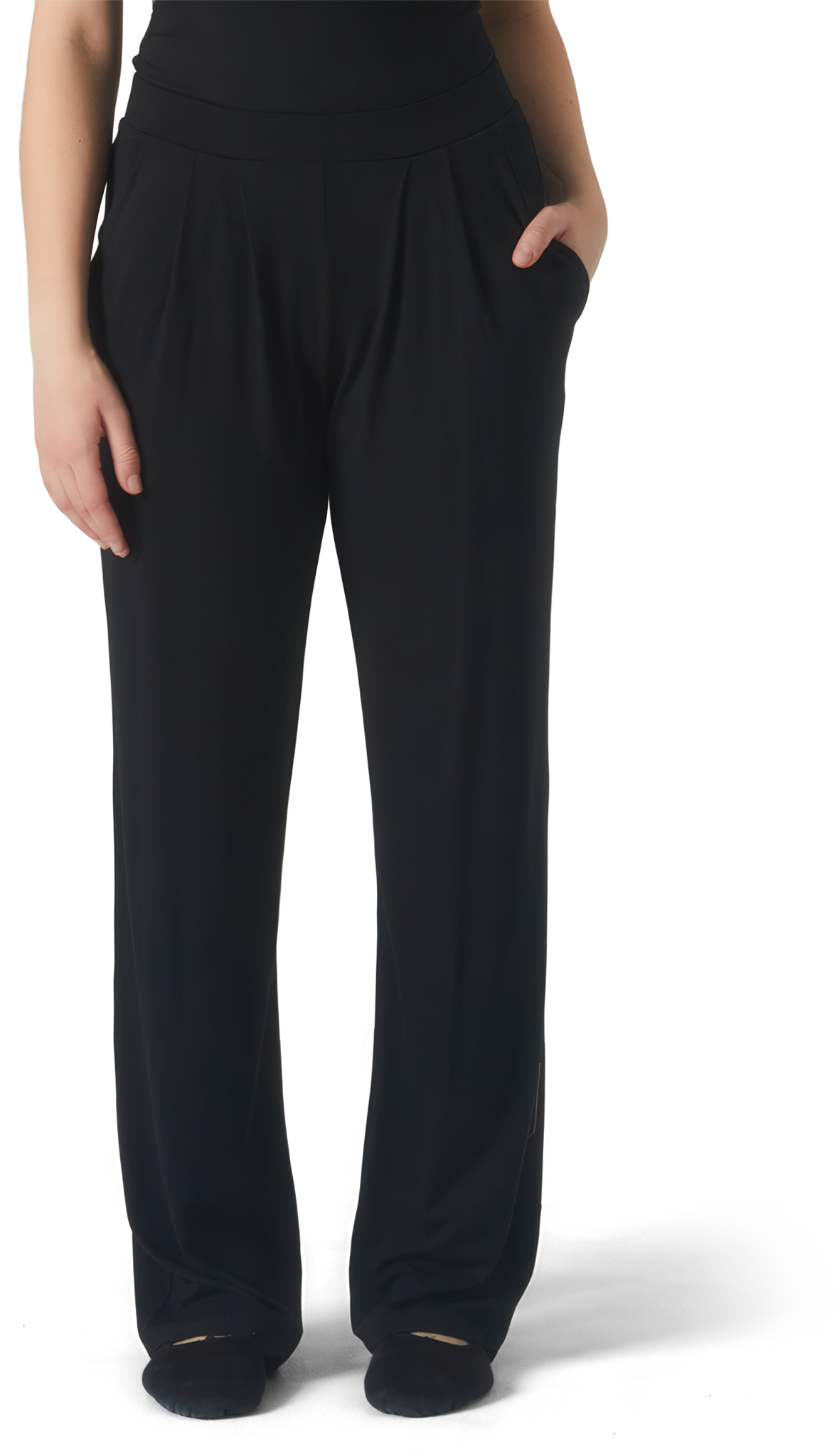 Tempsdanse Allan Noir Damen Tanzhose Mit Bundfalten Schwarz 04