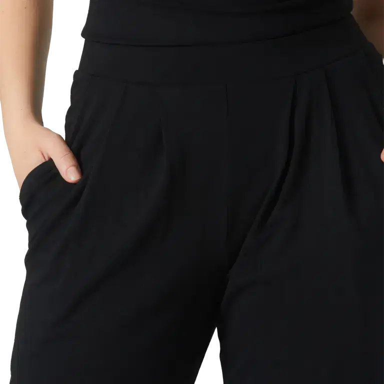 Tempsdanse Allan Noir Damen Tanzhose Mit Bundfalten Schwarz 06
