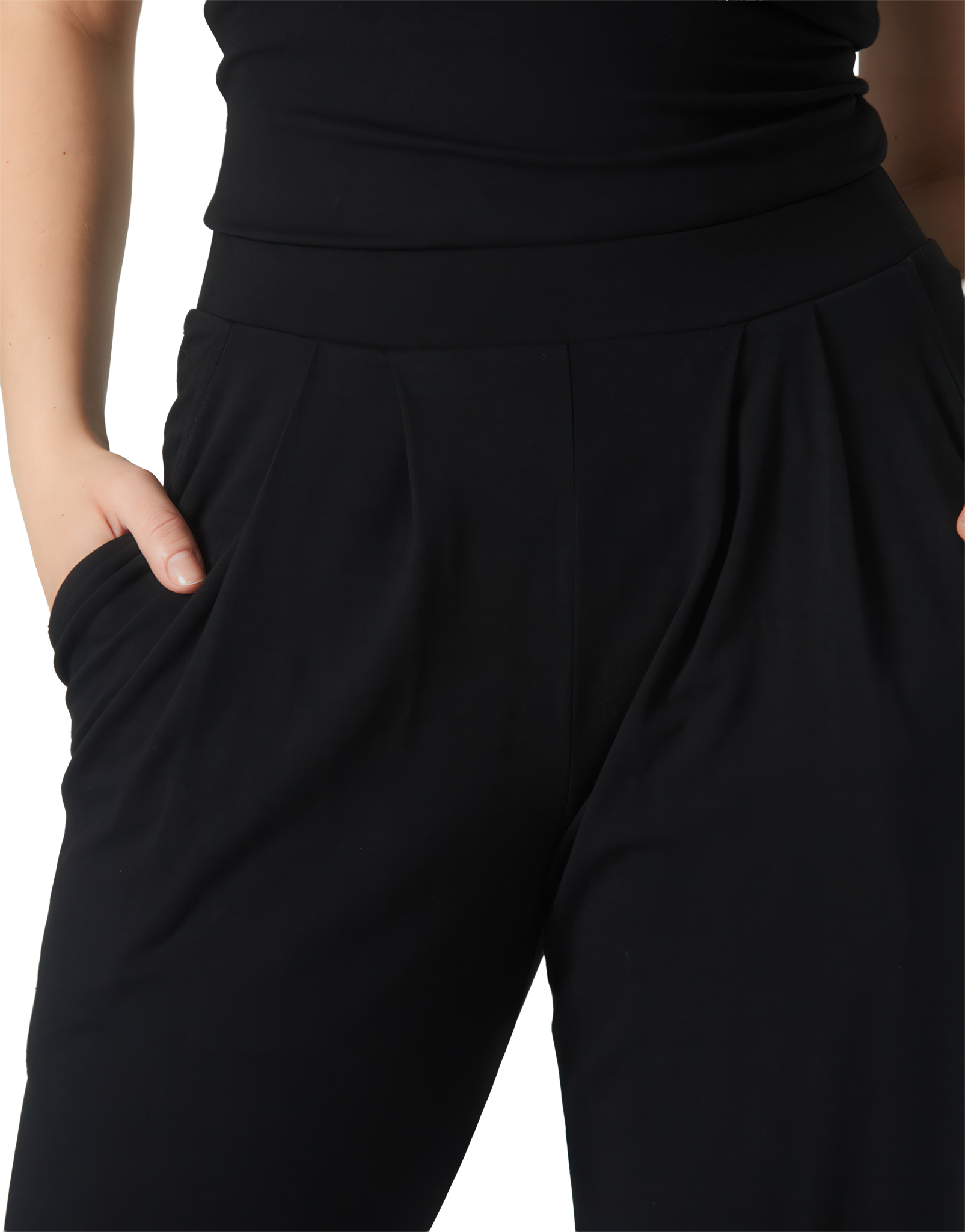 Tempsdanse Allan Noir Damen Tanzhose Mit Bundfalten Schwarz 06