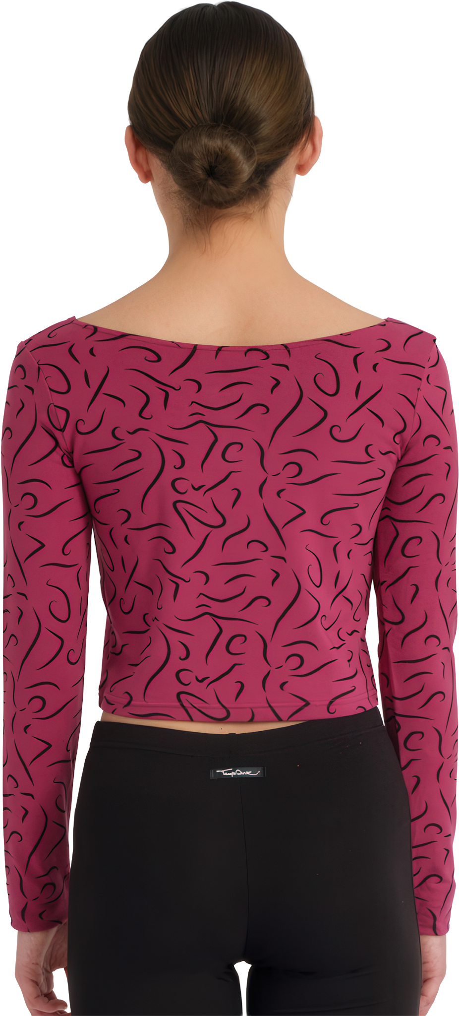 Tempsdanse Amanda Framboise Crop Tanzshirt Mit Langen Armen Rot 111923 02