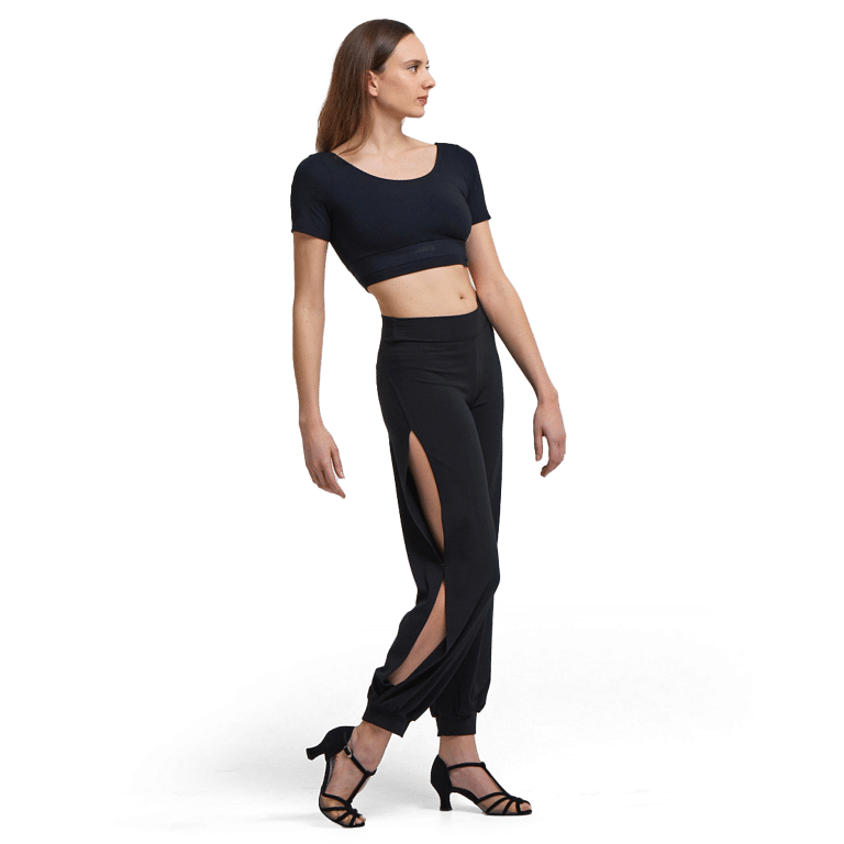 Tempsdanse Amara Noir Tanz Hose Mit Seitenschlitz Schwarz 03