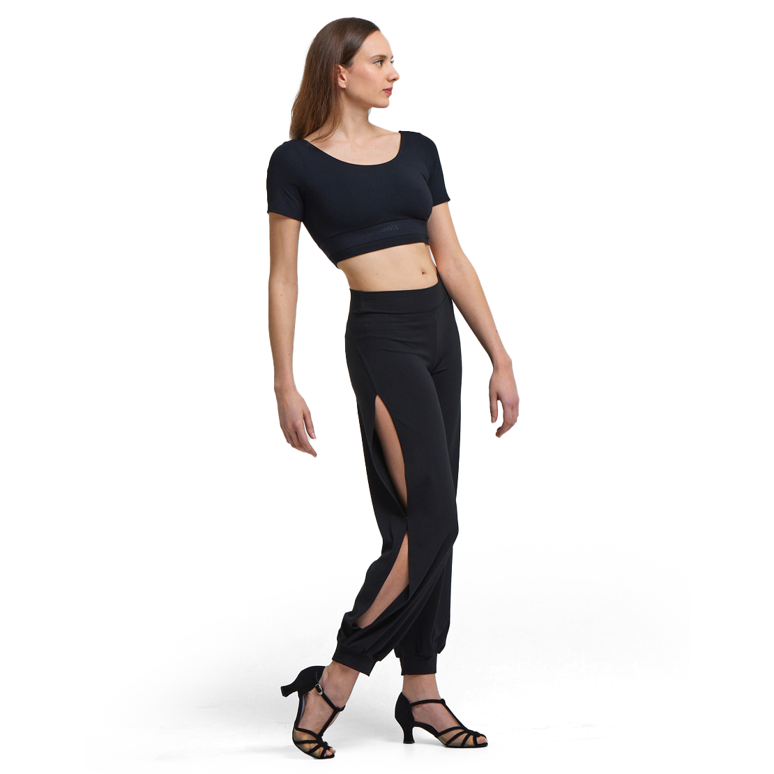 Tempsdanse Amara Noir Tanz Hose Mit Seitenschlitz Schwarz 03