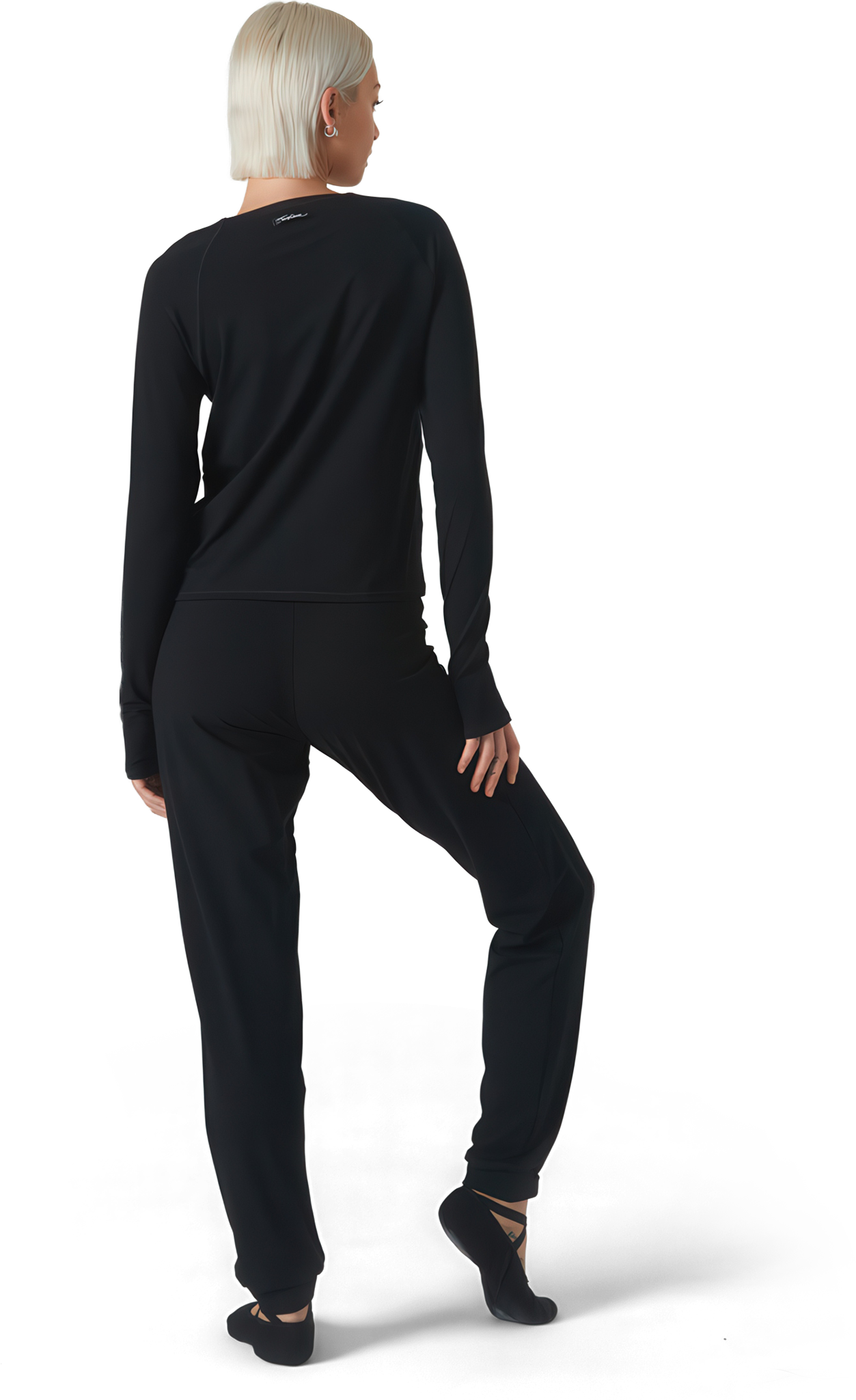 Tempsdanse Axelle Silhouette Noir Schwarzes Langarm Tanzshirt Mit Tanzmotiv 02