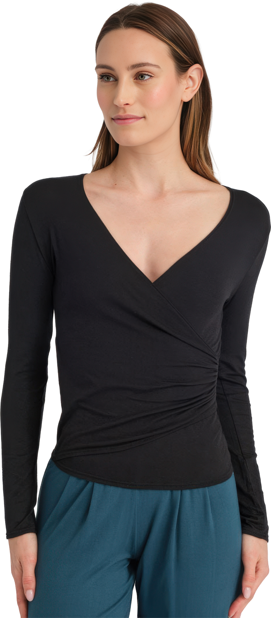 Tempsdanse Babsie Noir Wickelshirt Aus Bambus Viskose Schwarz 103649 01