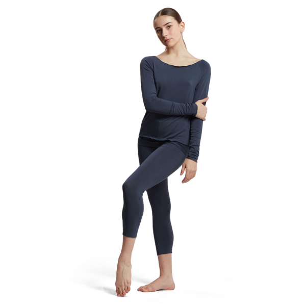 Tempsdanse Baltik Ardoise Dunkelblaues Langarm Shirt Viskose 01