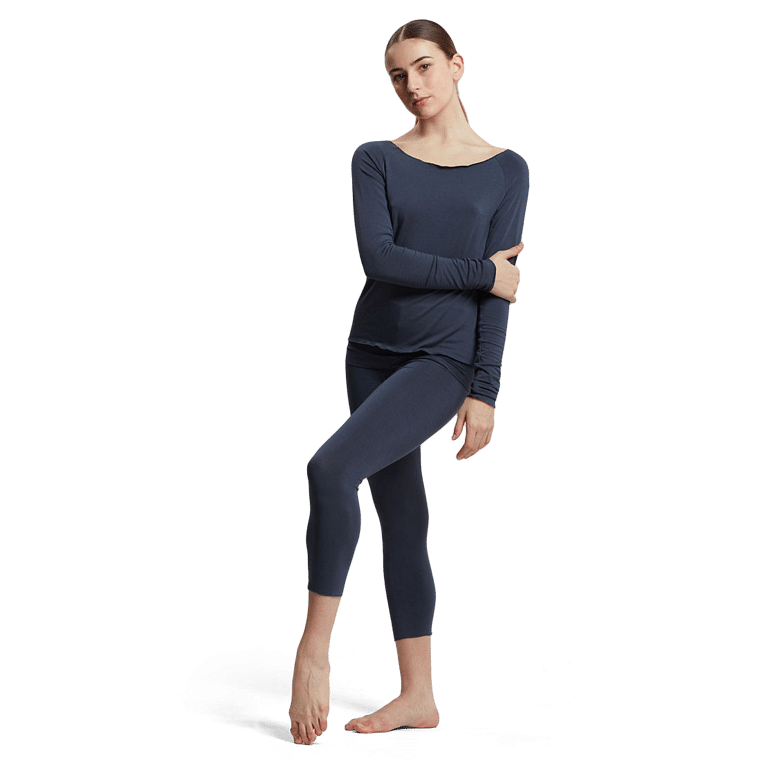 Tempsdanse Baltik Ardoise Dunkelblaues Langarm Shirt Viskose 01