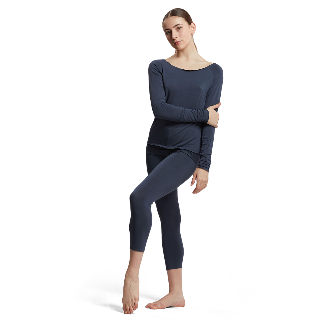Tempsdanse Baltik Ardoise Dunkelblaues Langarm Shirt Viskose 01