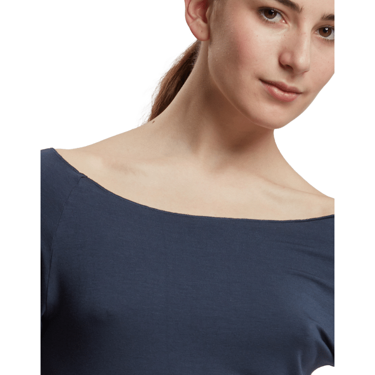 Tempsdanse Baltik Ardoise Dunkelblaues Langarm Shirt Viskose 02