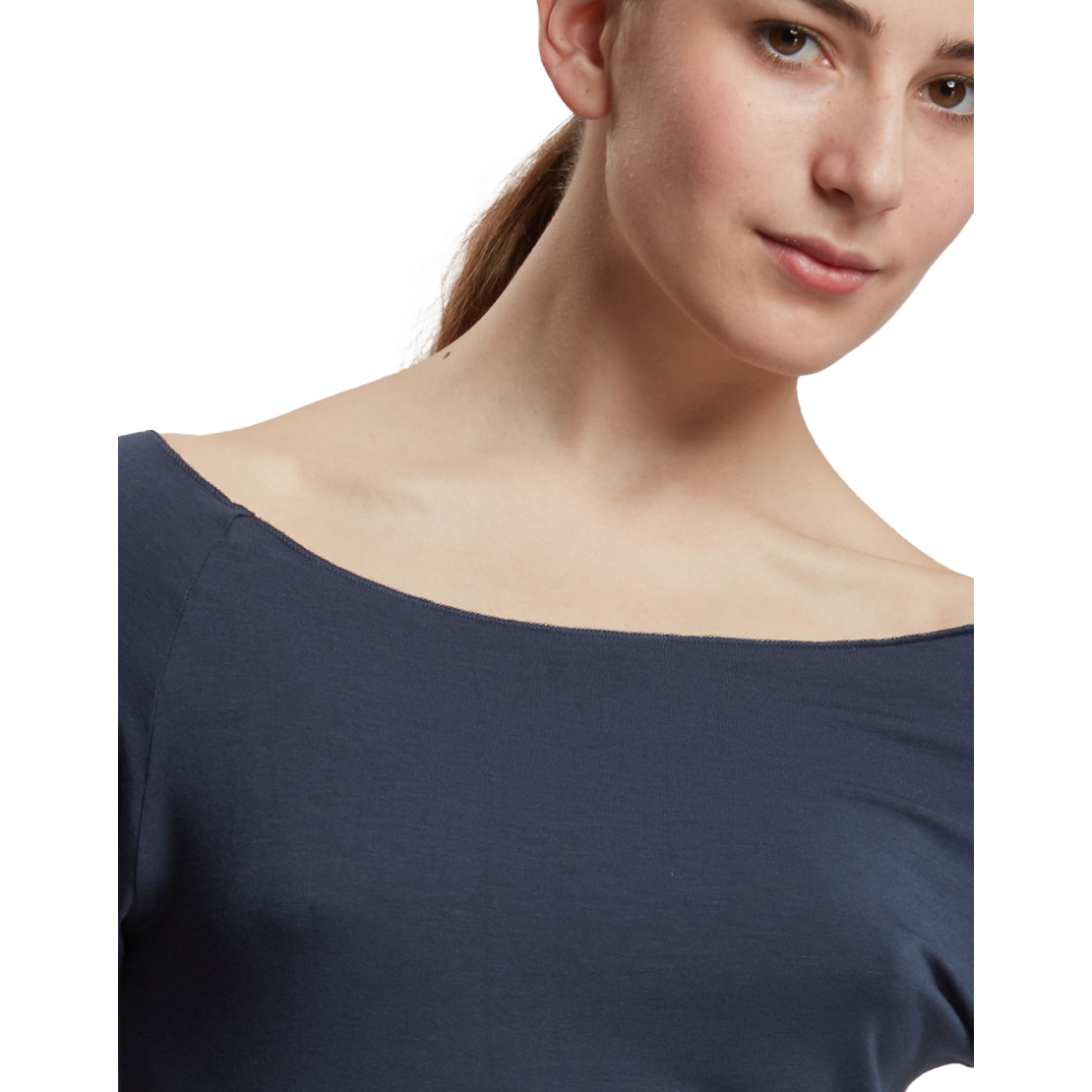 Tempsdanse Baltik Ardoise Dunkelblaues Langarm Shirt Viskose 02