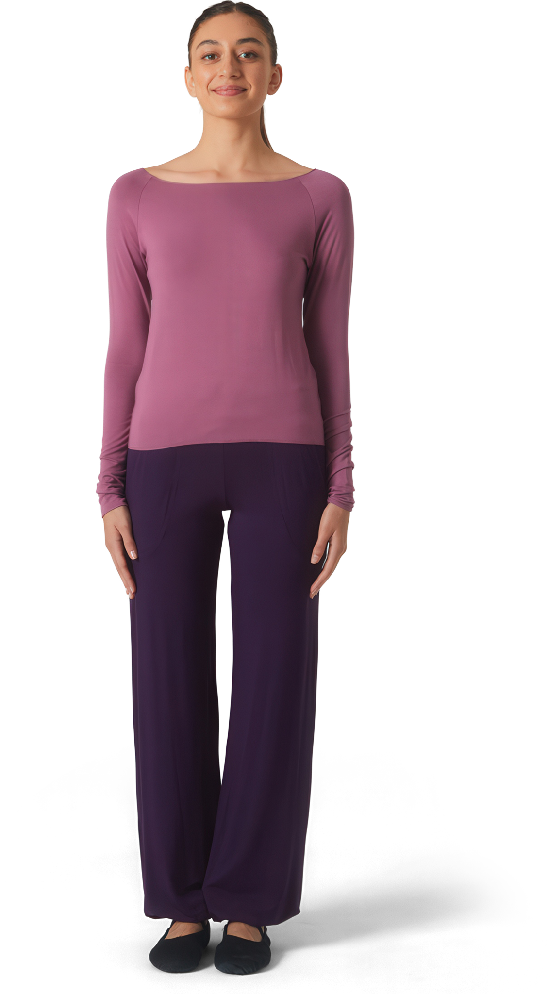 Tempsdanse Baltik Mauve Lila Langarm Tanz Shirt Aus Viskose 03