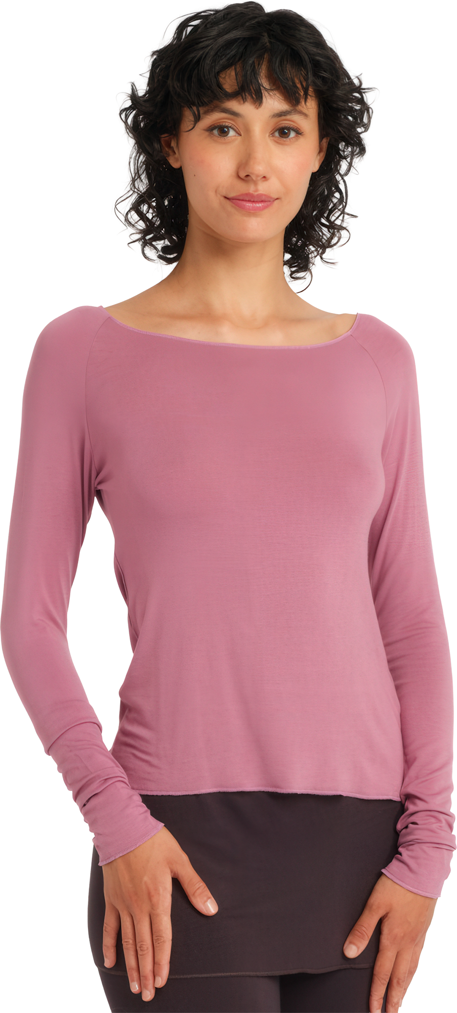 Tempsdanse Baltik Mauve Rose Langaermliges Tanz Shirt Aus Viskose Altrosa 113584 01