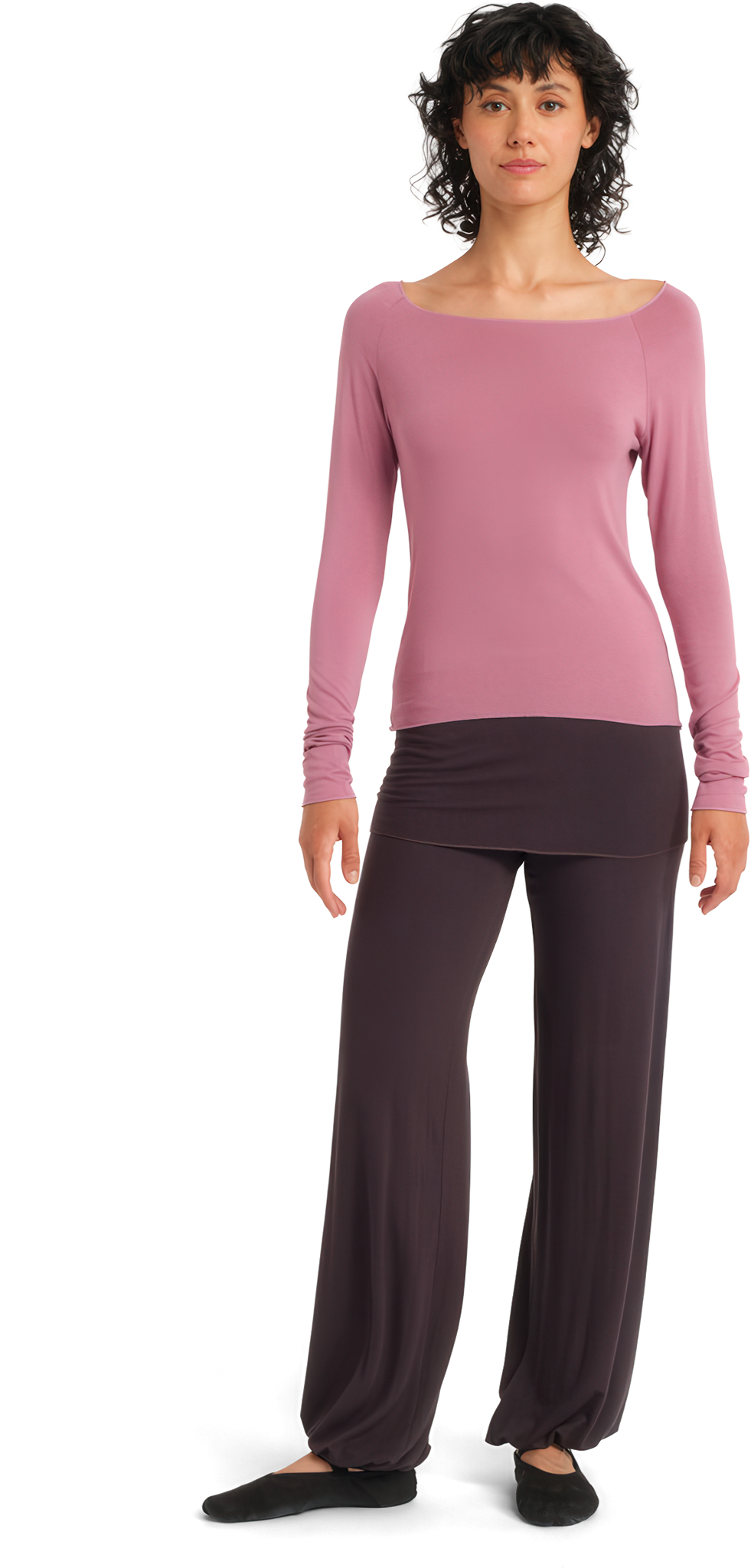 Tempsdanse Baltik Mauve Rose Langaermliges Tanz Shirt Aus Viskose Altrosa 113584 03
