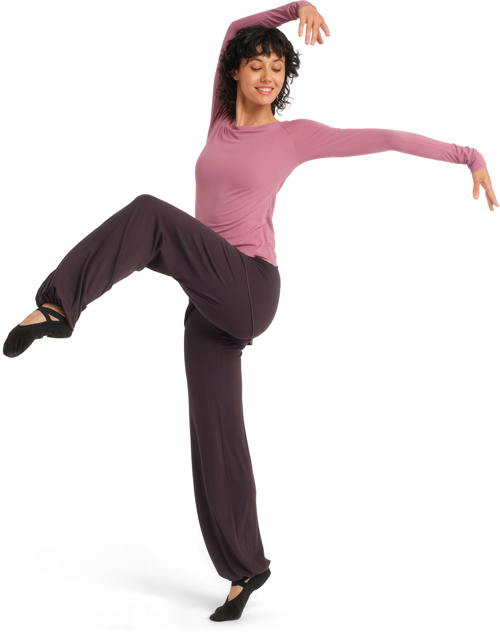 Tempsdanse Baltik Mauve Rose Langaermliges Tanz Shirt Aus Viskose Altrosa 113584 05