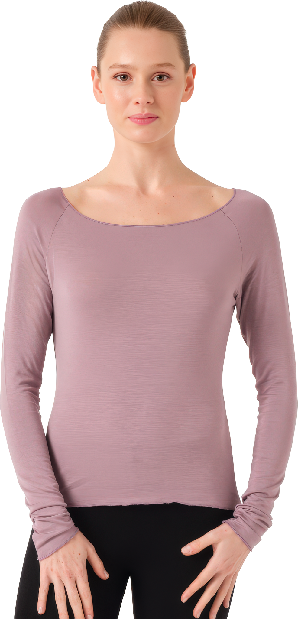 Tempsdanse Baltik Rose De Bois Langarm Tanzshirt Aus Bambus Viskose Altrosa 127788 04