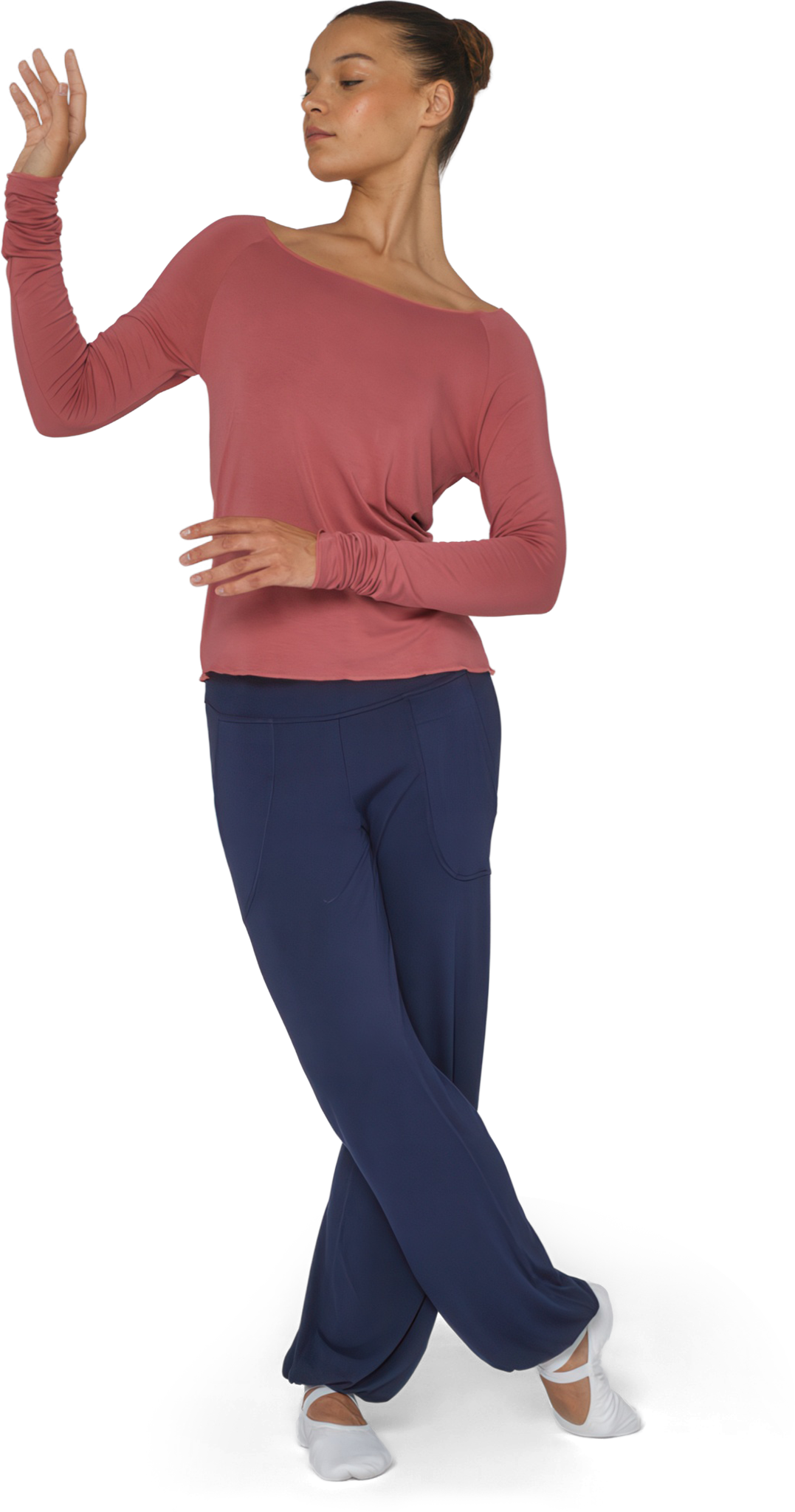 Tempsdanse Baltik Sunset Schlichtes Langarm Shirt Korallen Rot 01