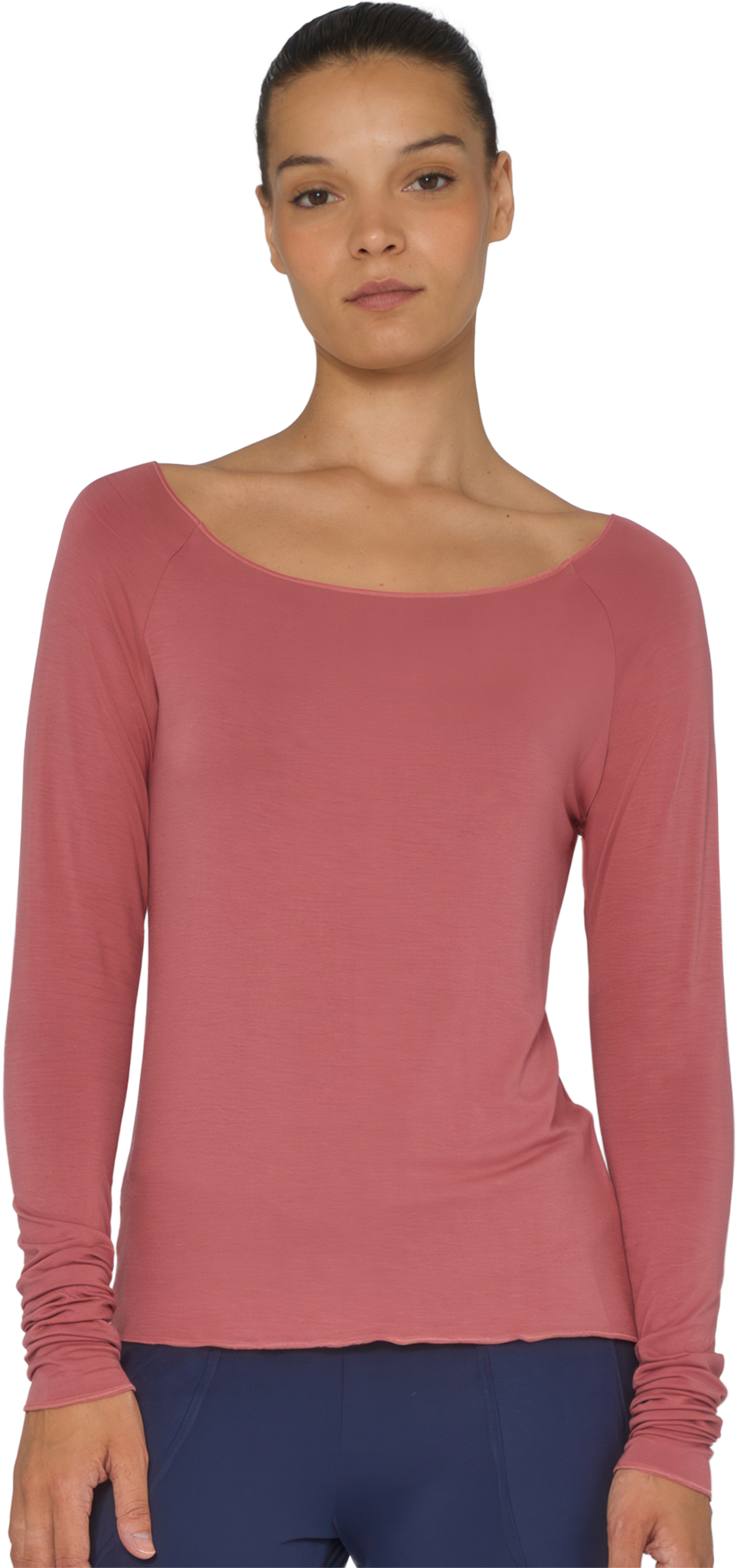 Tempsdanse Baltik Sunset Schlichtes Langarm Shirt Korallen Rot 02