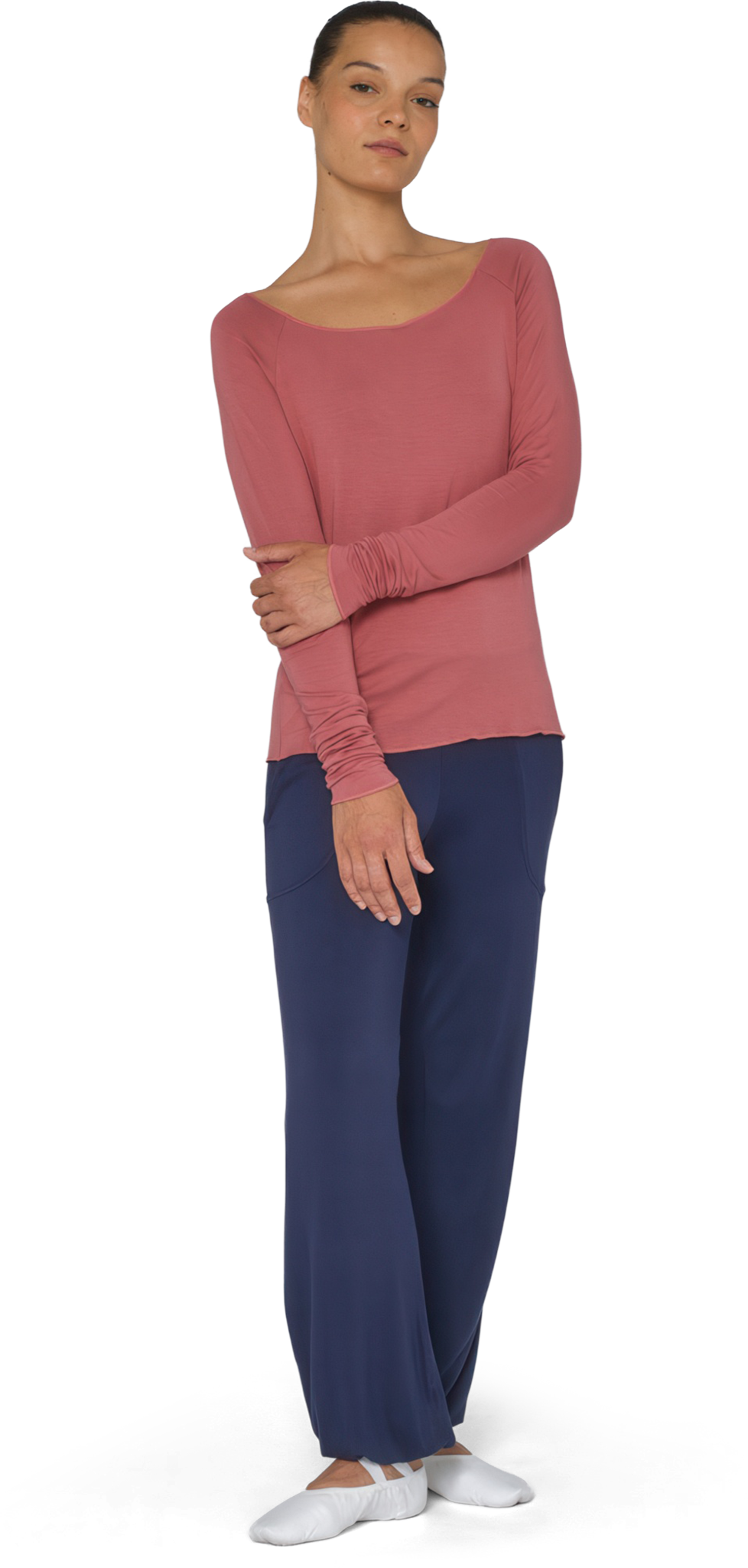 Tempsdanse Baltik Sunset Schlichtes Langarm Shirt Korallen Rot 03