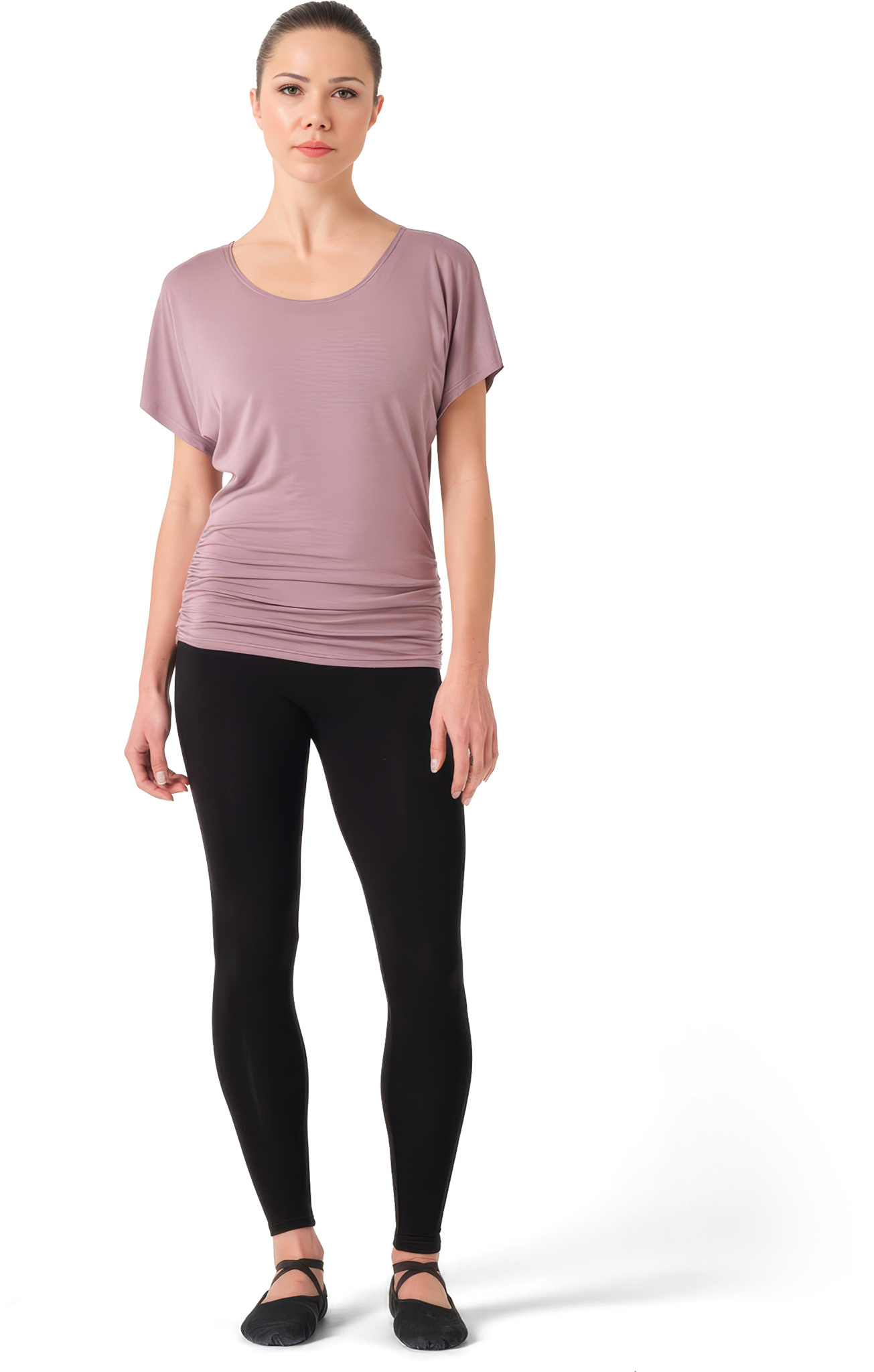 Tempsdanse Banu Bois De Rose T Shirt Mit Raffbarer Hueftpasse Altrosa 127625 04