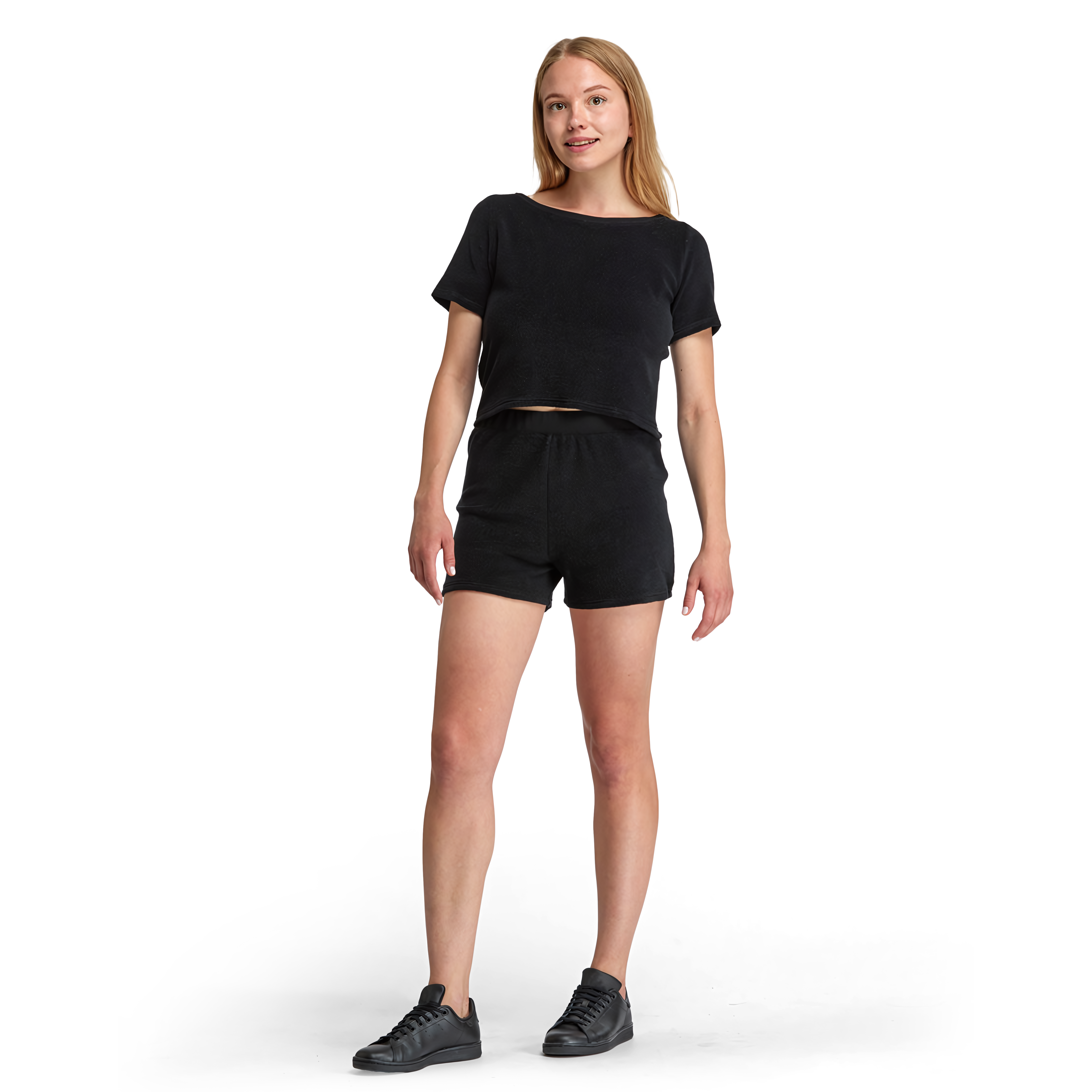 Tempsdanse Caresse Noir Schwarze Frotteeshorts 01