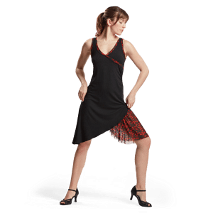 Tempsdanse Dalia Red Flower Tanzkleid Wickeloptik Rote Blumen 03