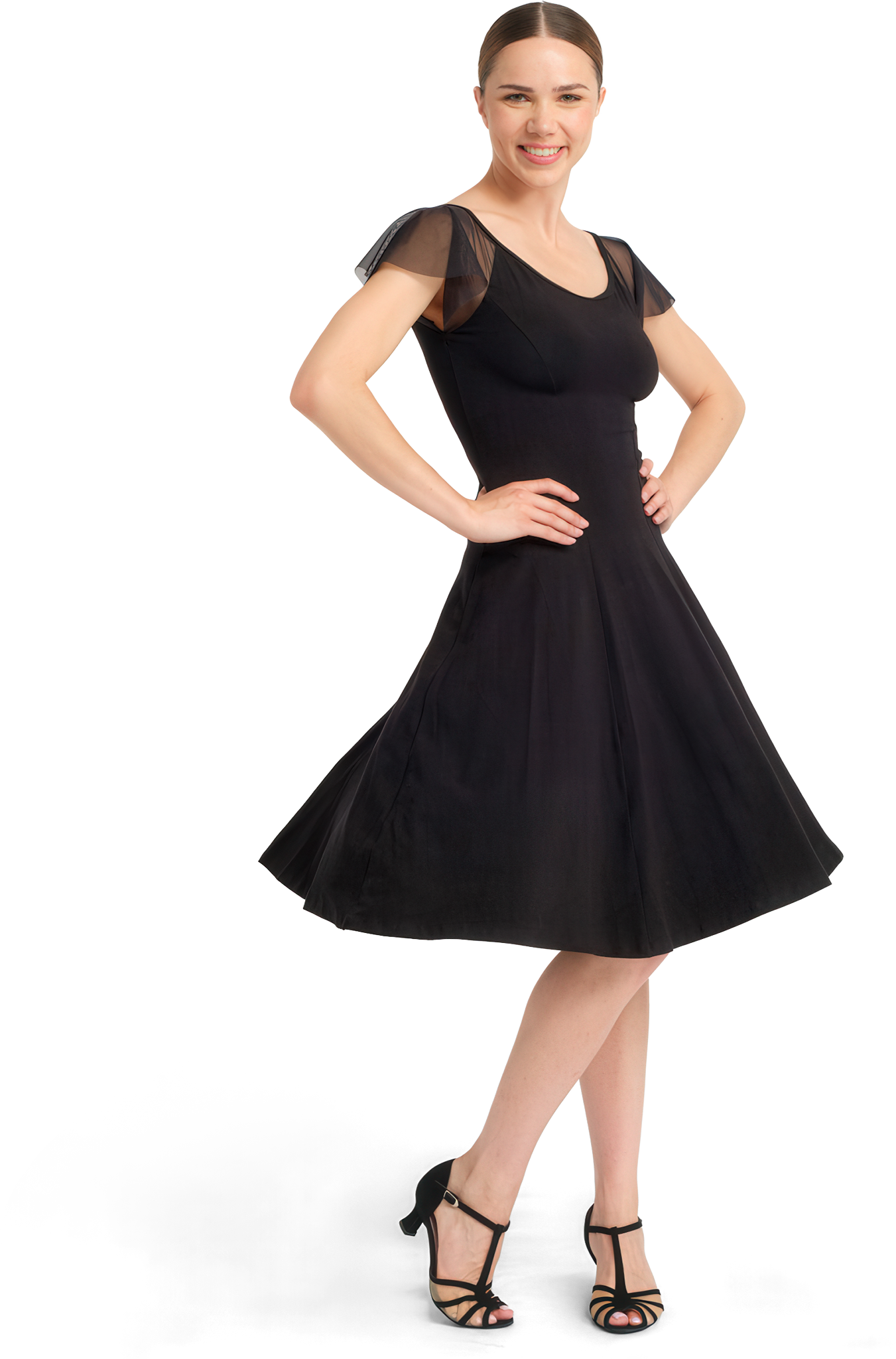 Tempsdanse Darlene Noir Tanzkleid Mit Tuellaermeln Schwarz 118149 01