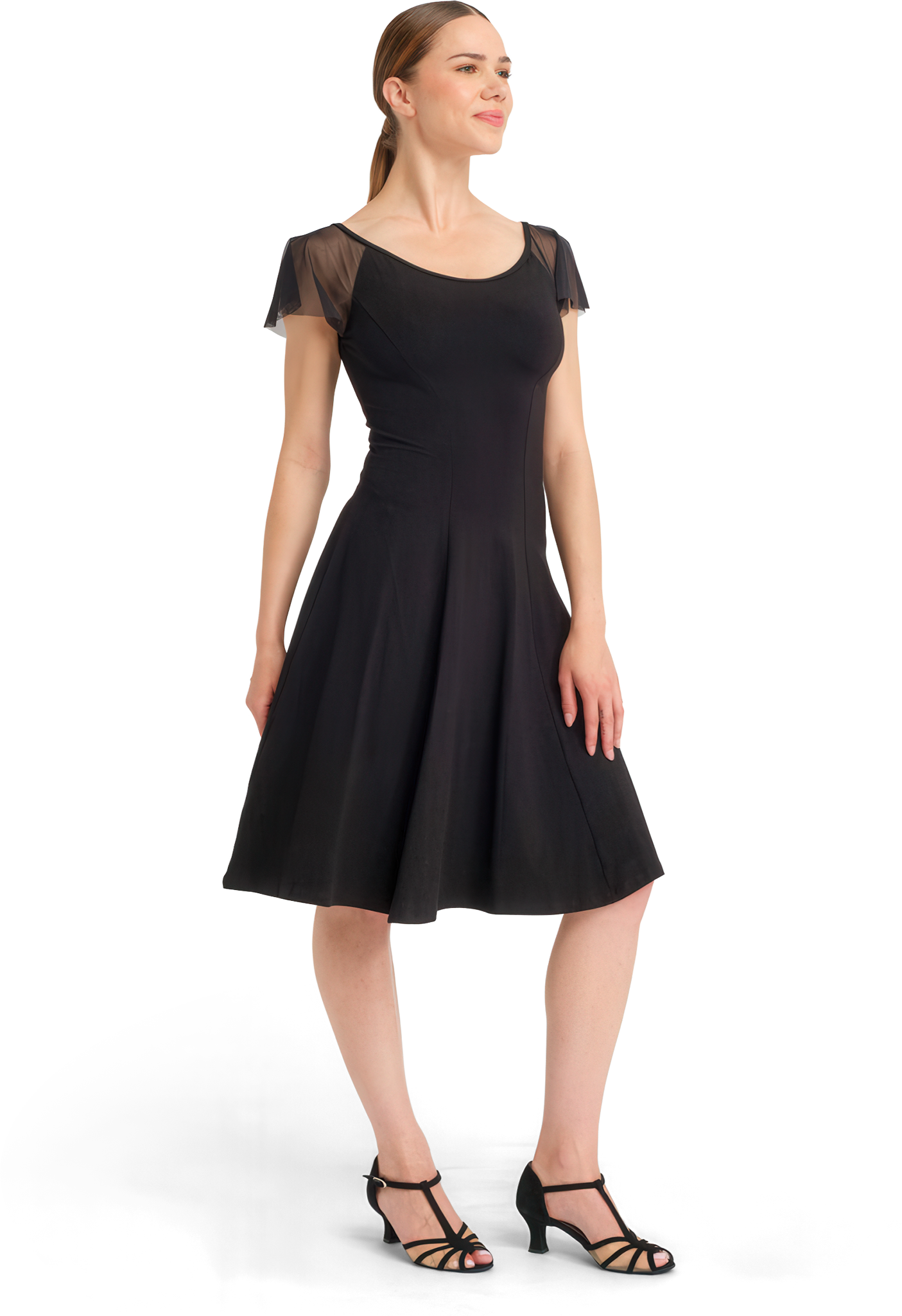 Tempsdanse Darlene Noir Tanzkleid Mit Tuellaermeln Schwarz 118149 02