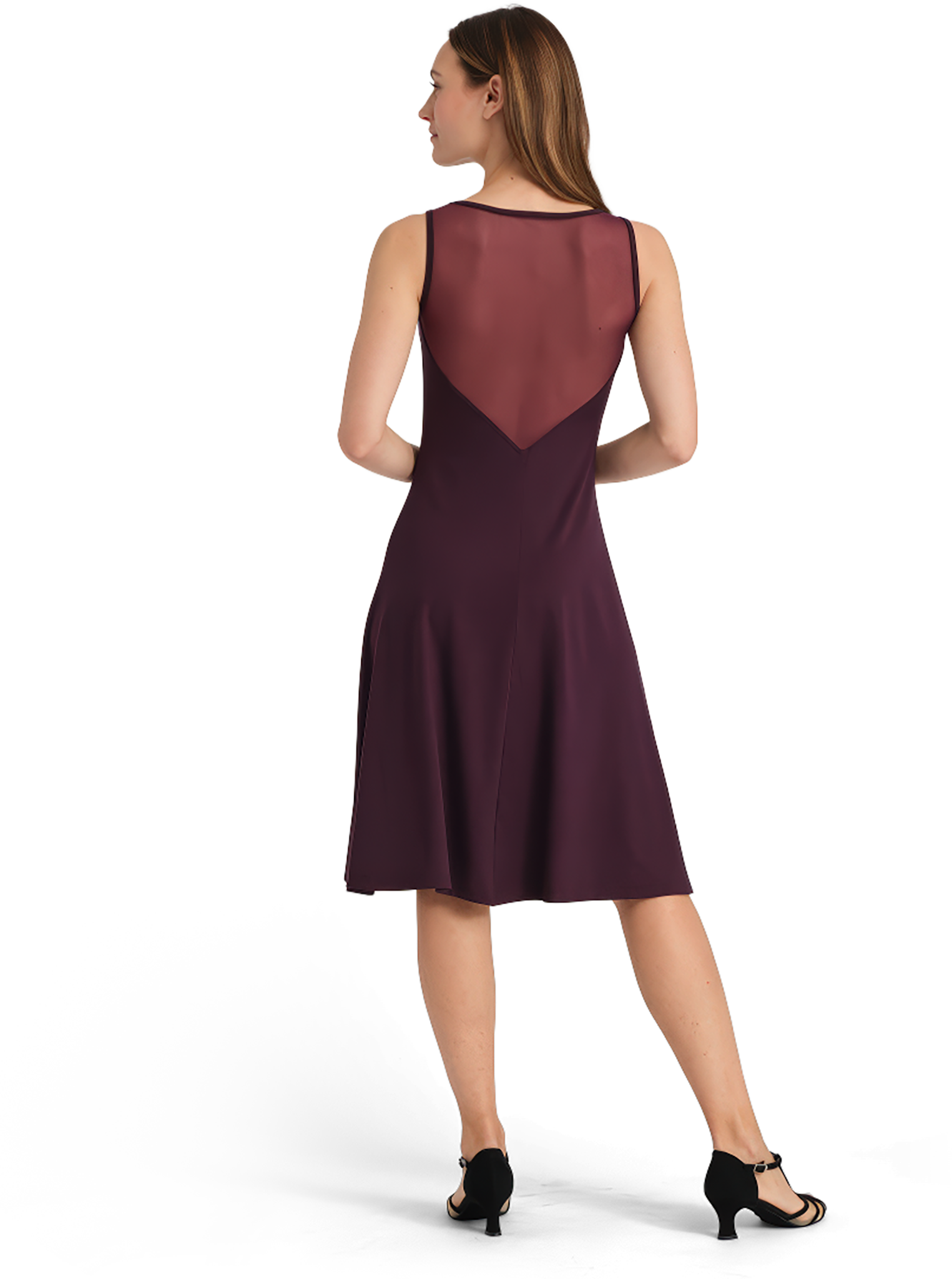 Tempsdanse Dasha Fig Weinrotes Tanzkleid Mit Schlitz Und Mesh Details 111943 02