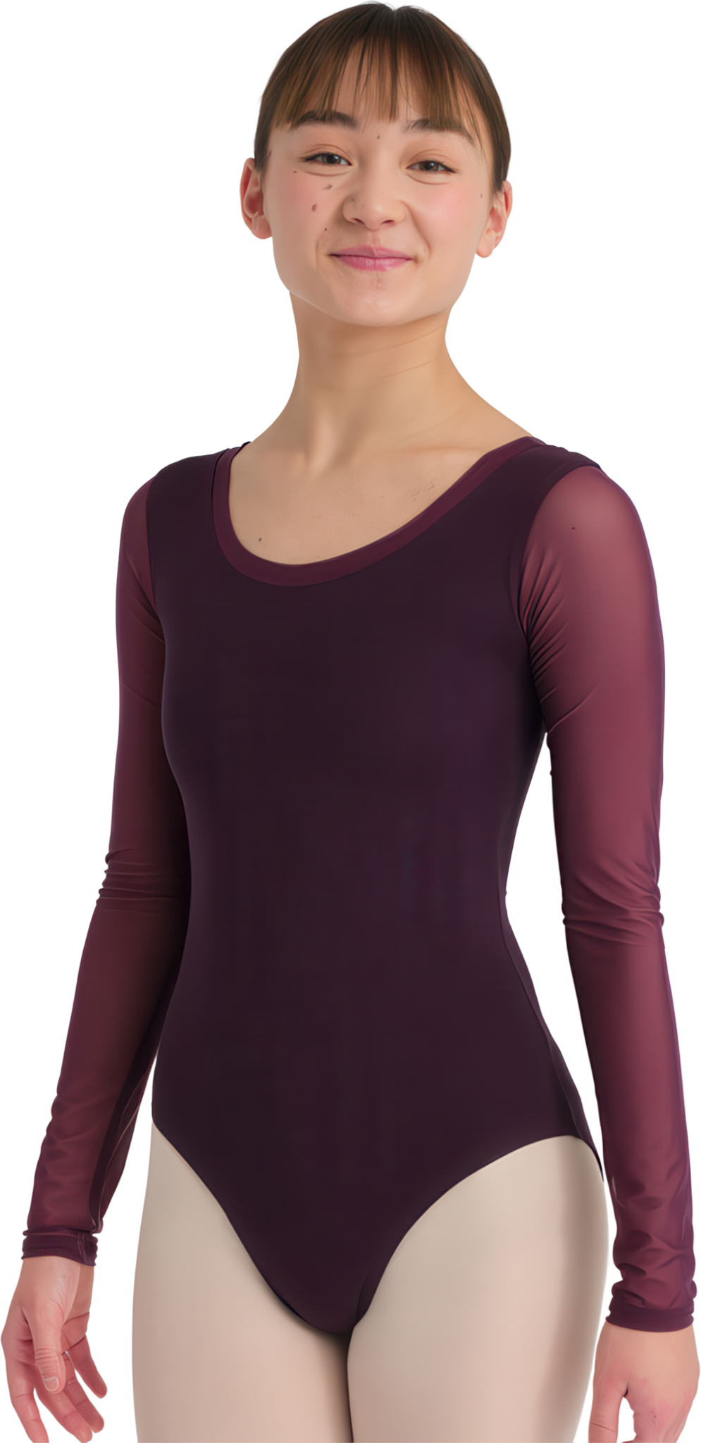 Tempsdanse Decibel Fig Lila Tanztrikot Mit Langen Mesh Aermeln 113600 01