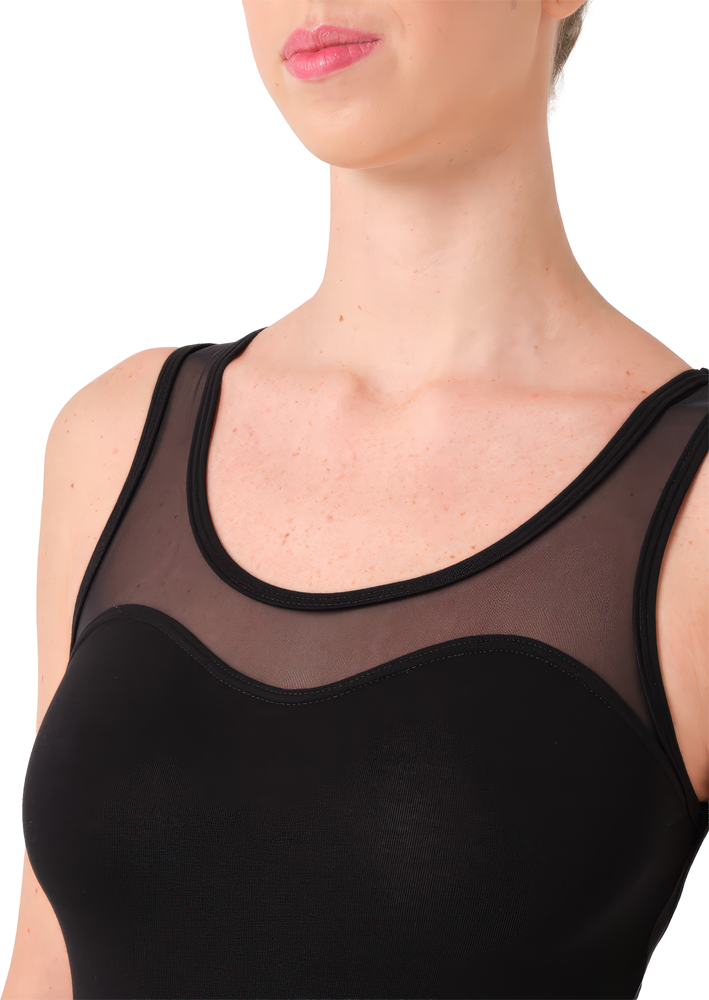 Tempsdanse Delys Noir Schwarzes Tank Tanztrikot Mit Mesh Borte 127793 05