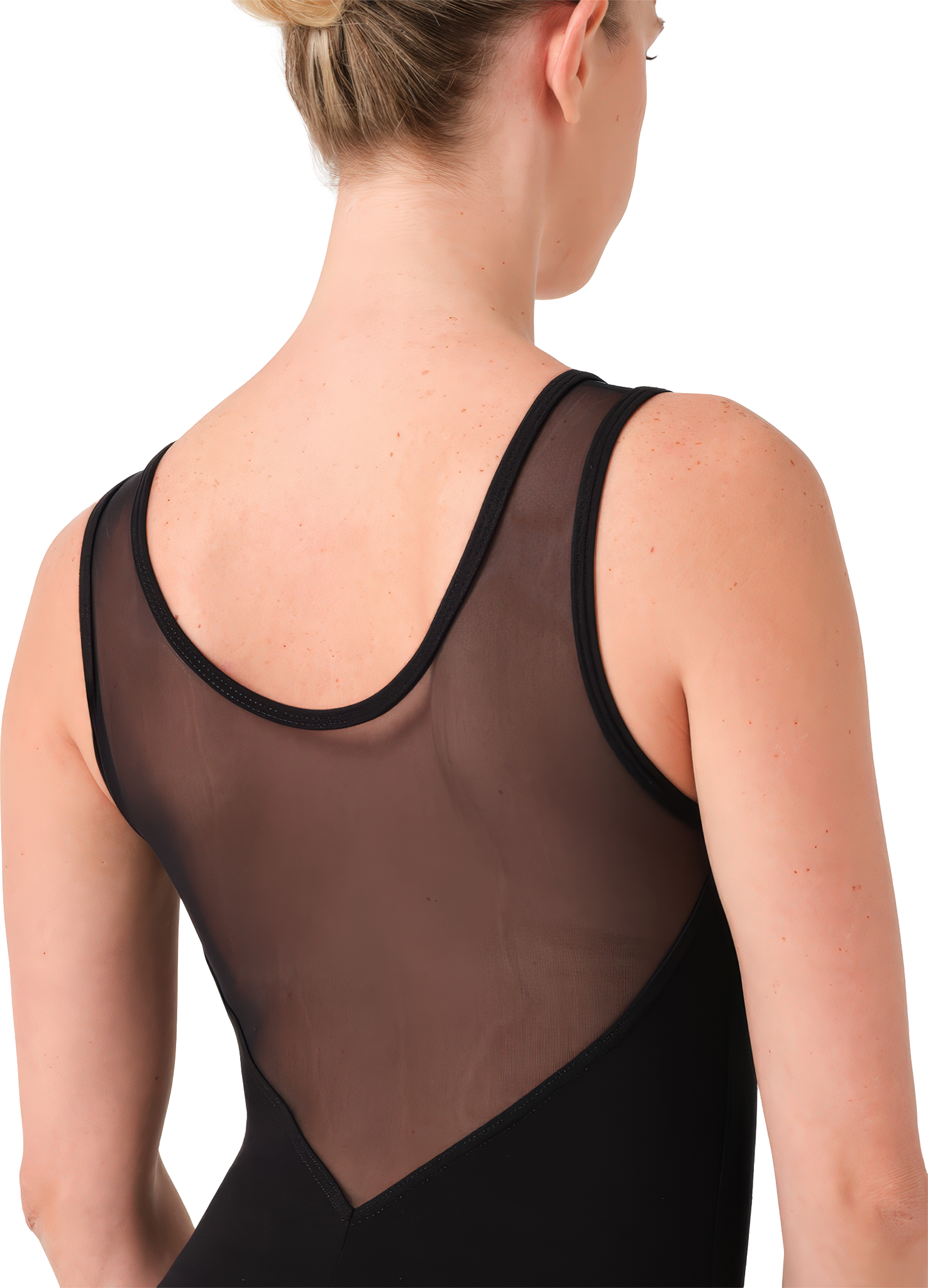 Tempsdanse Delys Noir Schwarzes Tank Tanztrikot Mit Mesh Borte 127793 06