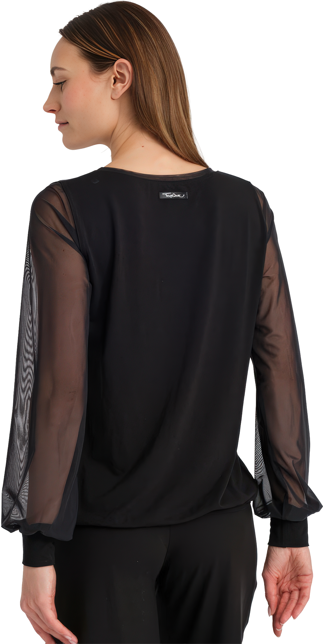 Tempsdanse Diane Noir Schwarzes Tanzhirt Mit Langen Tuell Aermeln 126963 02