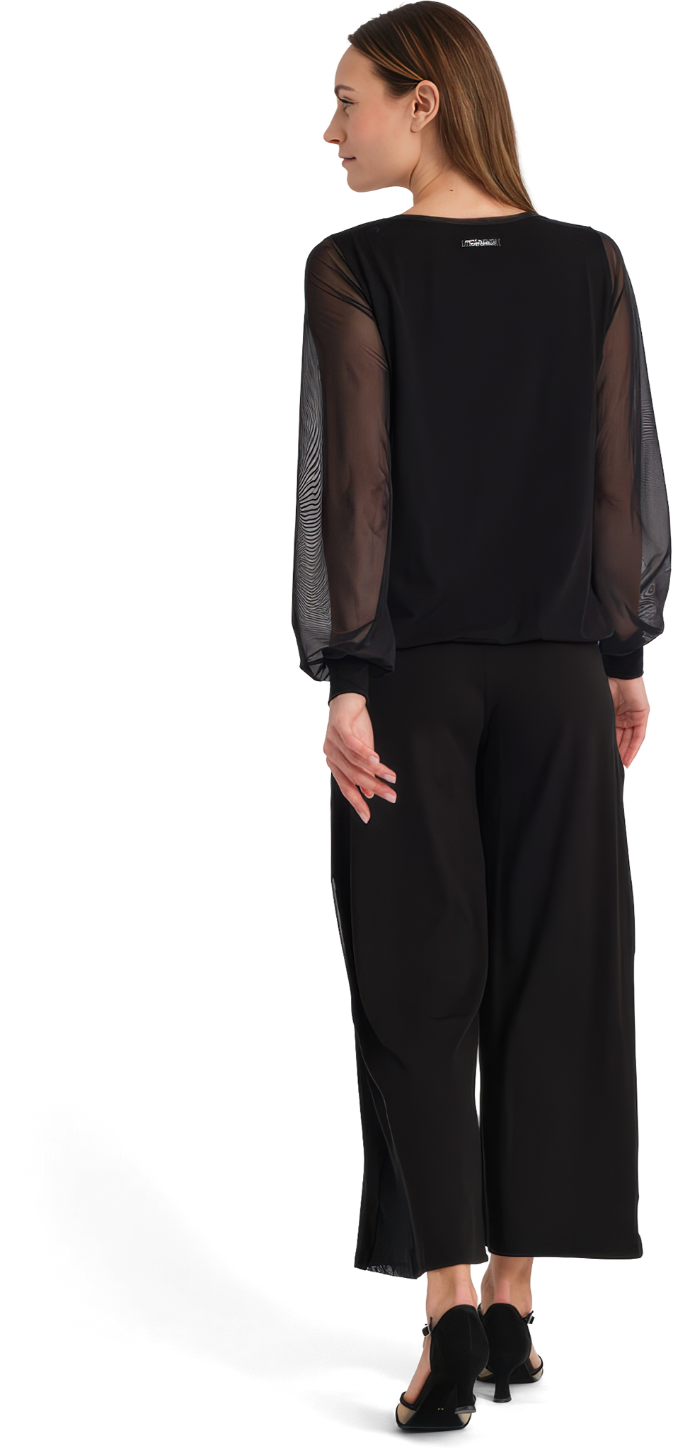 Tempsdanse Diane Noir Schwarzes Tanzhirt Mit Langen Tuell Aermeln 126963 03