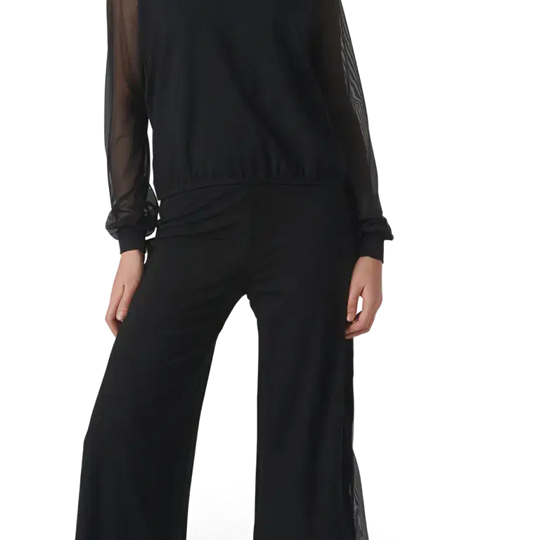 Tempsdanse Dolce Noir Weite 7 8 Tanzhose Mit Mesh Einsatz Schwarz 04