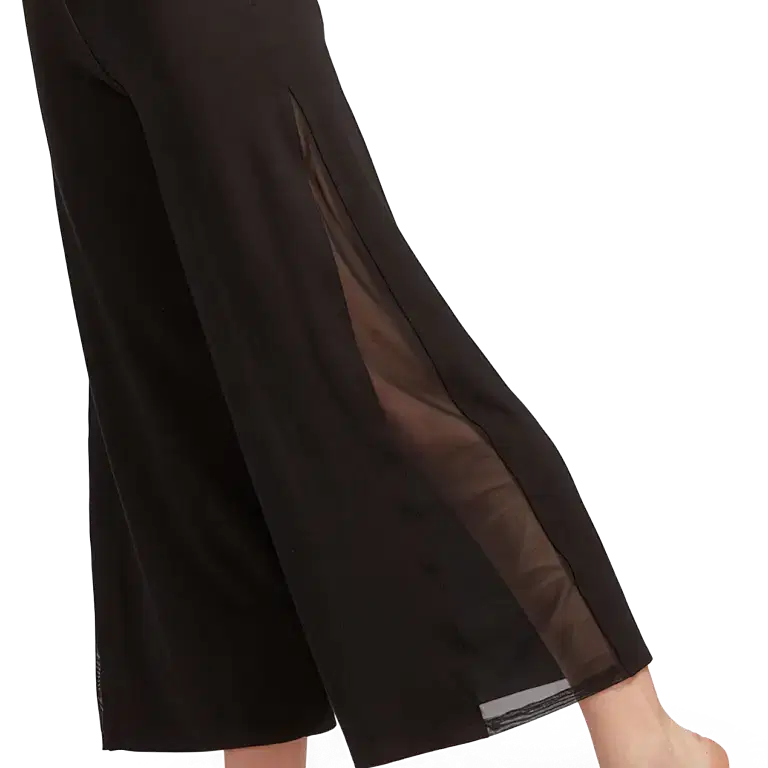 Tempsdanse Dolce Noir Weite 7 8 Tanzhose Mit Mesh Einsatz Schwarz 05