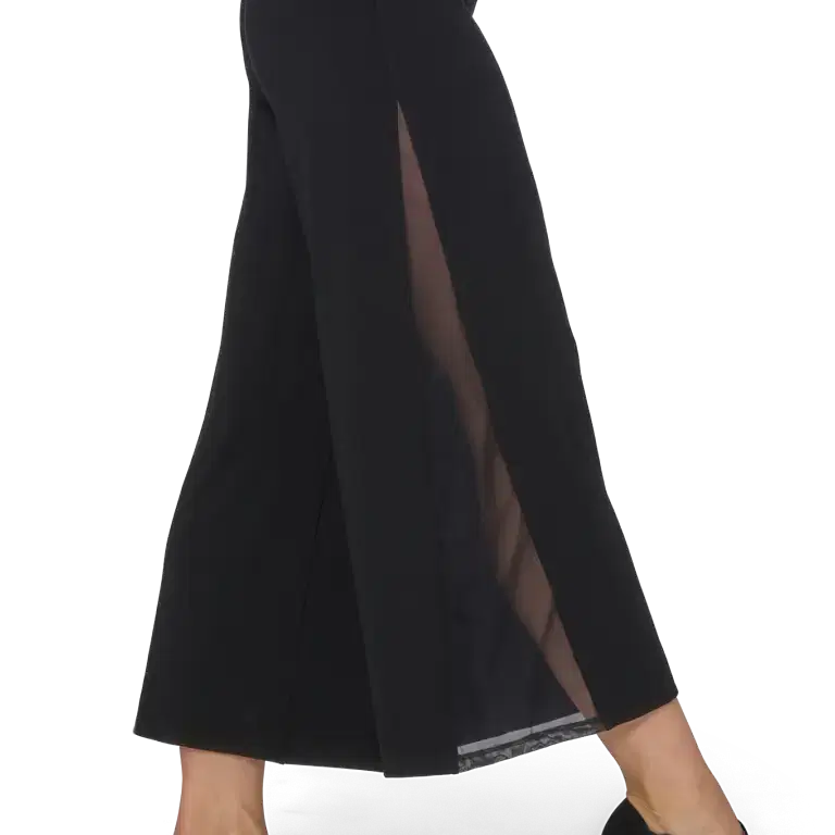 Tempsdanse Dolce Noir Weite 7 8 Tanzhose Mit Mesh Einsatz Schwarz 08