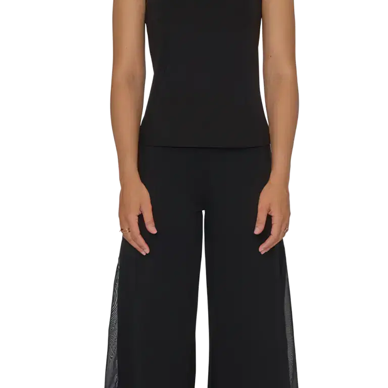 Tempsdanse Dolce Noir Weite 7 8 Tanzhose Mit Mesh Einsatz Schwarz 09