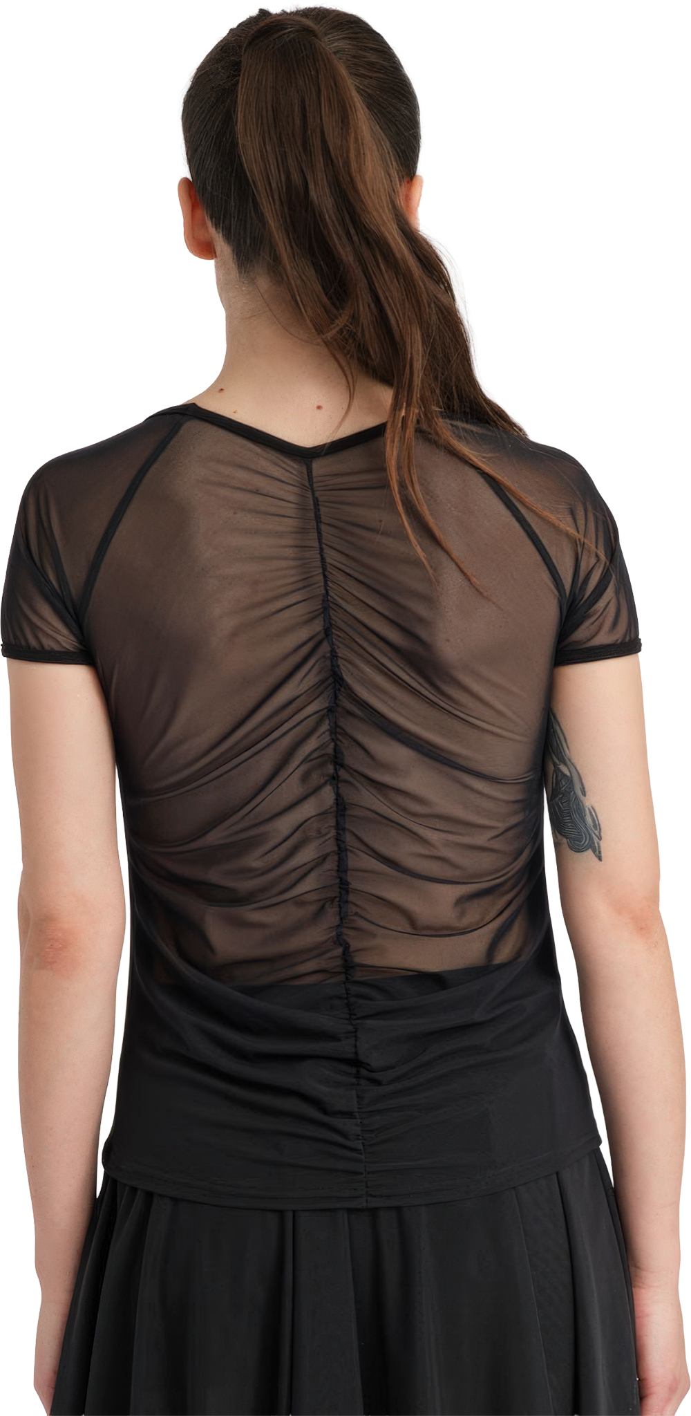 Tempsdanse Doline Noir Kurzaermliges Tanztop Mit Mesh Ruecken Schwarz 103654 02