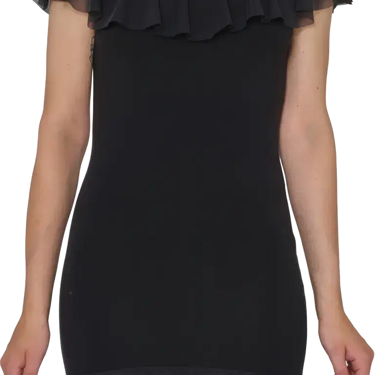 Tempsdanse Dolores Noir Knielanges Tanzkleid Mit Volants Schwarz 05