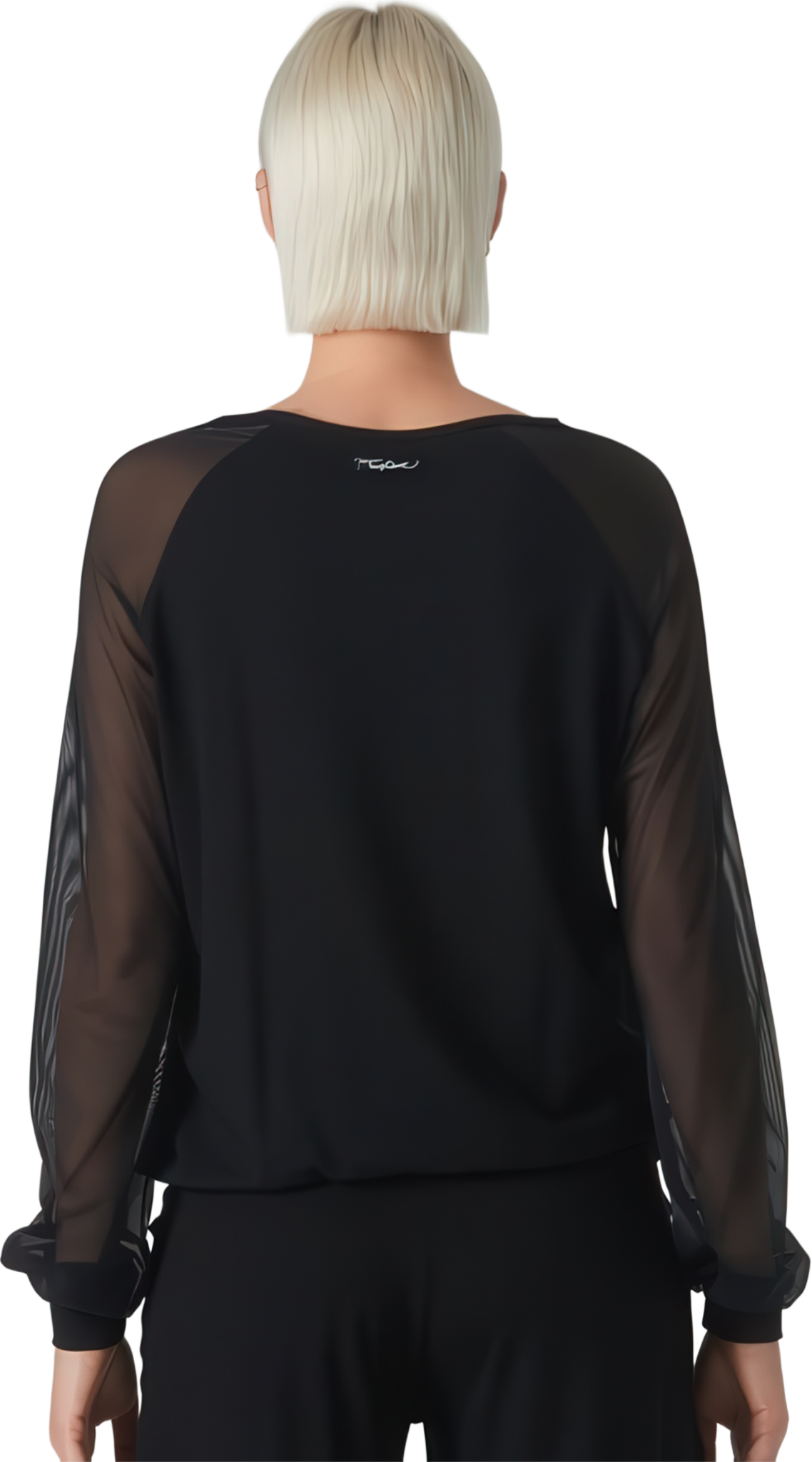 Tempsdanse Dune Noir Schwarzes Tanz Shirt Mit Chiffonaermeln 02
