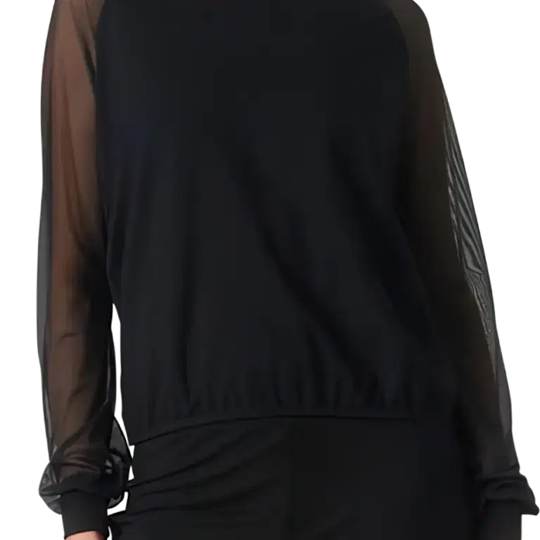 Tempsdanse Dune Noir Schwarzes Tanz Shirt Mit Chiffonaermeln 03