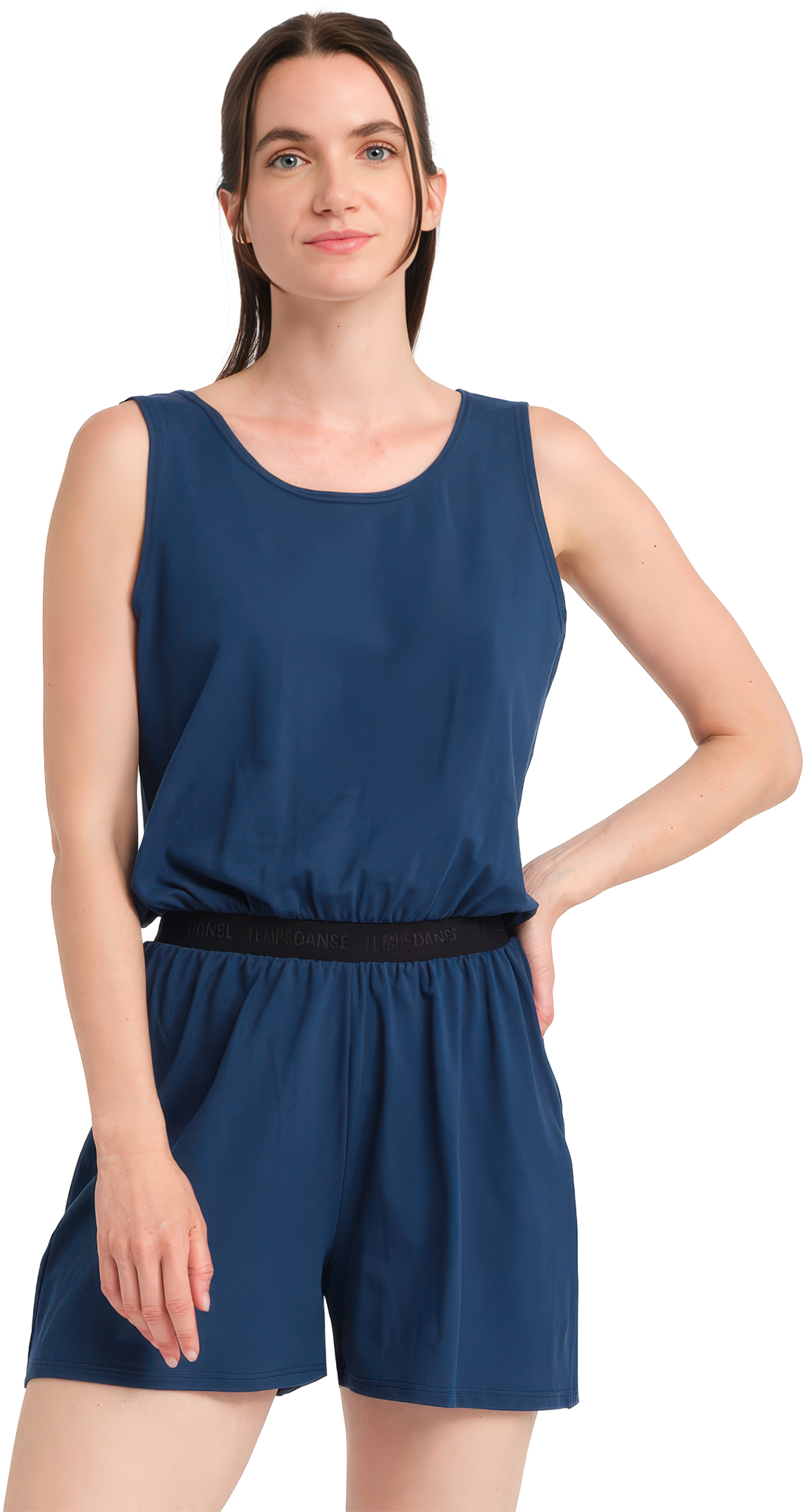 Tempsdanse Gillian Nautik Damen Kurzoverall Mit Weitem Bein Marineblau 118153 04
