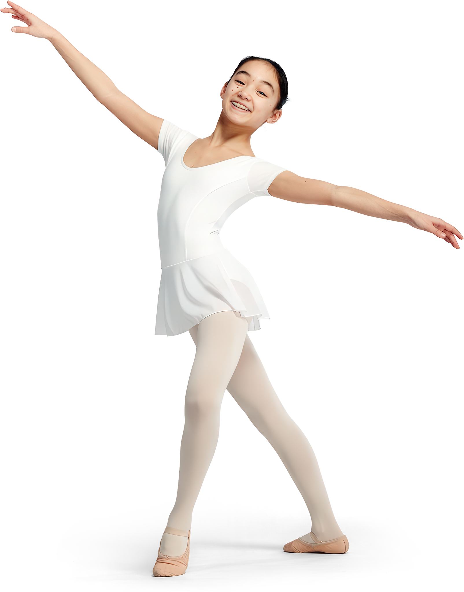 Tempsdanse Malou Jr Blanc Weisses Ballettkleid Fuer Maedchen Kurzarm 13837 01